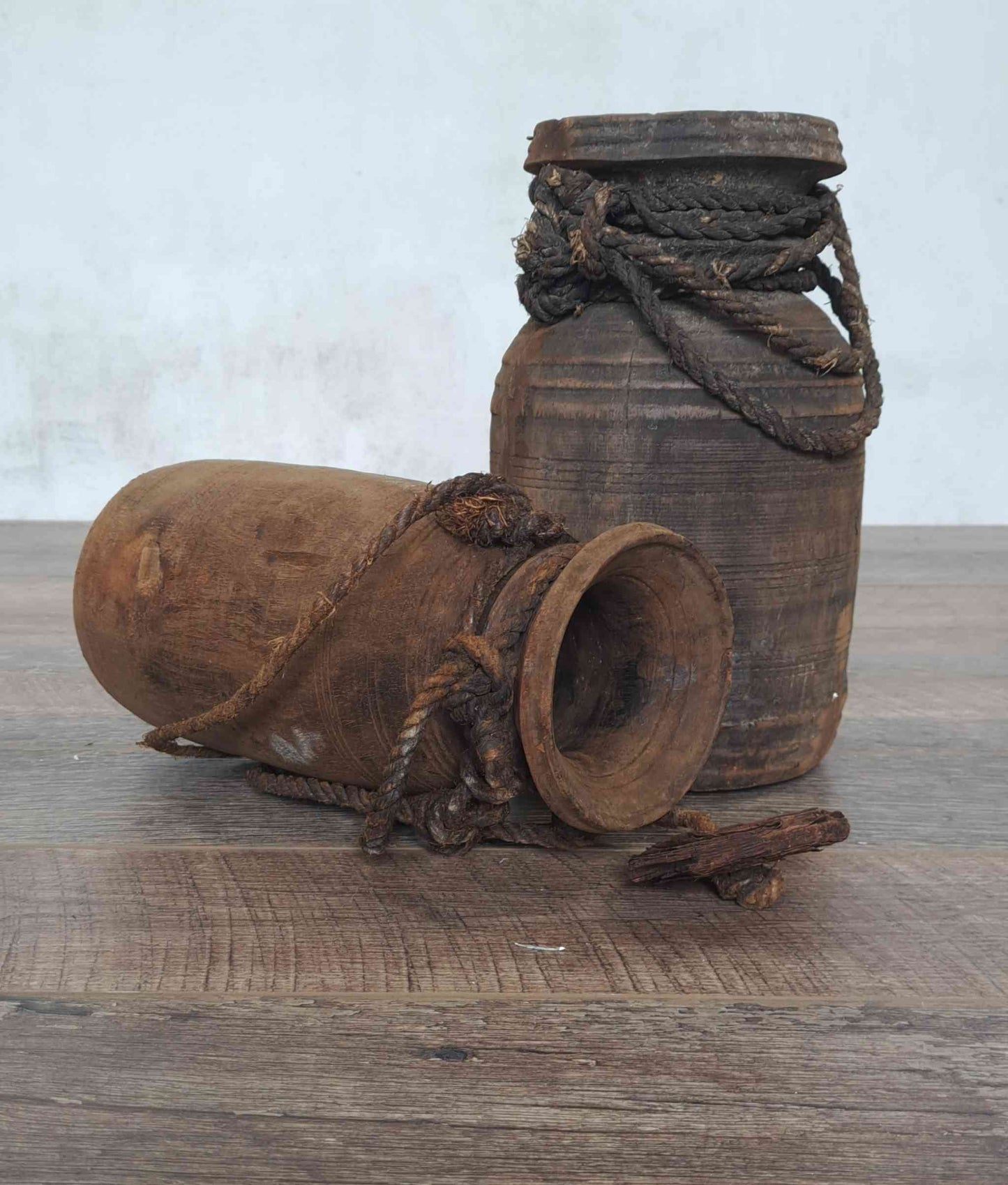 Antique Wooden Himachal Pot with lid