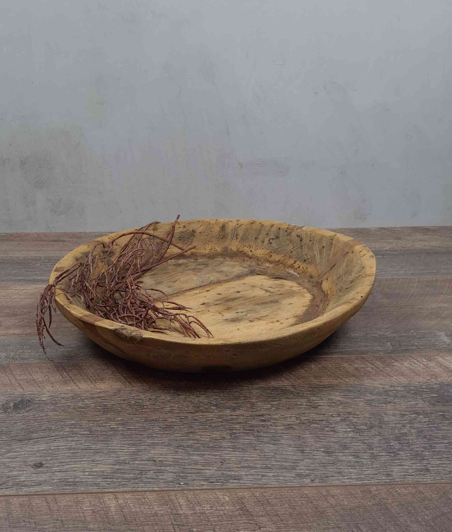 Vintage Artisan Handcarved Wooden Bowl