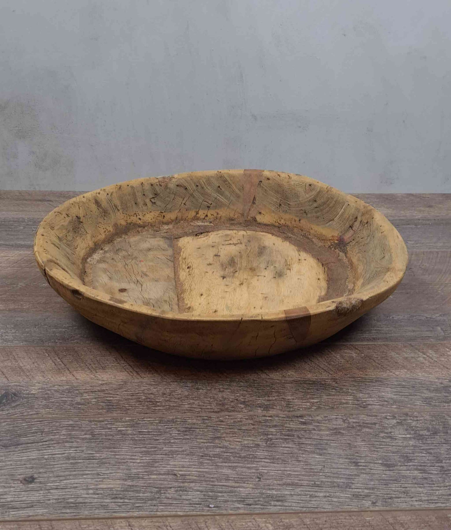 Vintage Artisan Handcarved Wooden Bowl