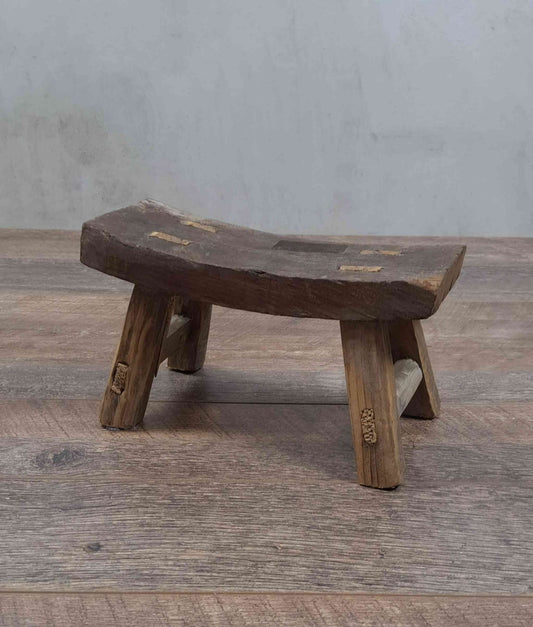 Antique Chinese Milking Stool, Rustic Stool, Decor Stool