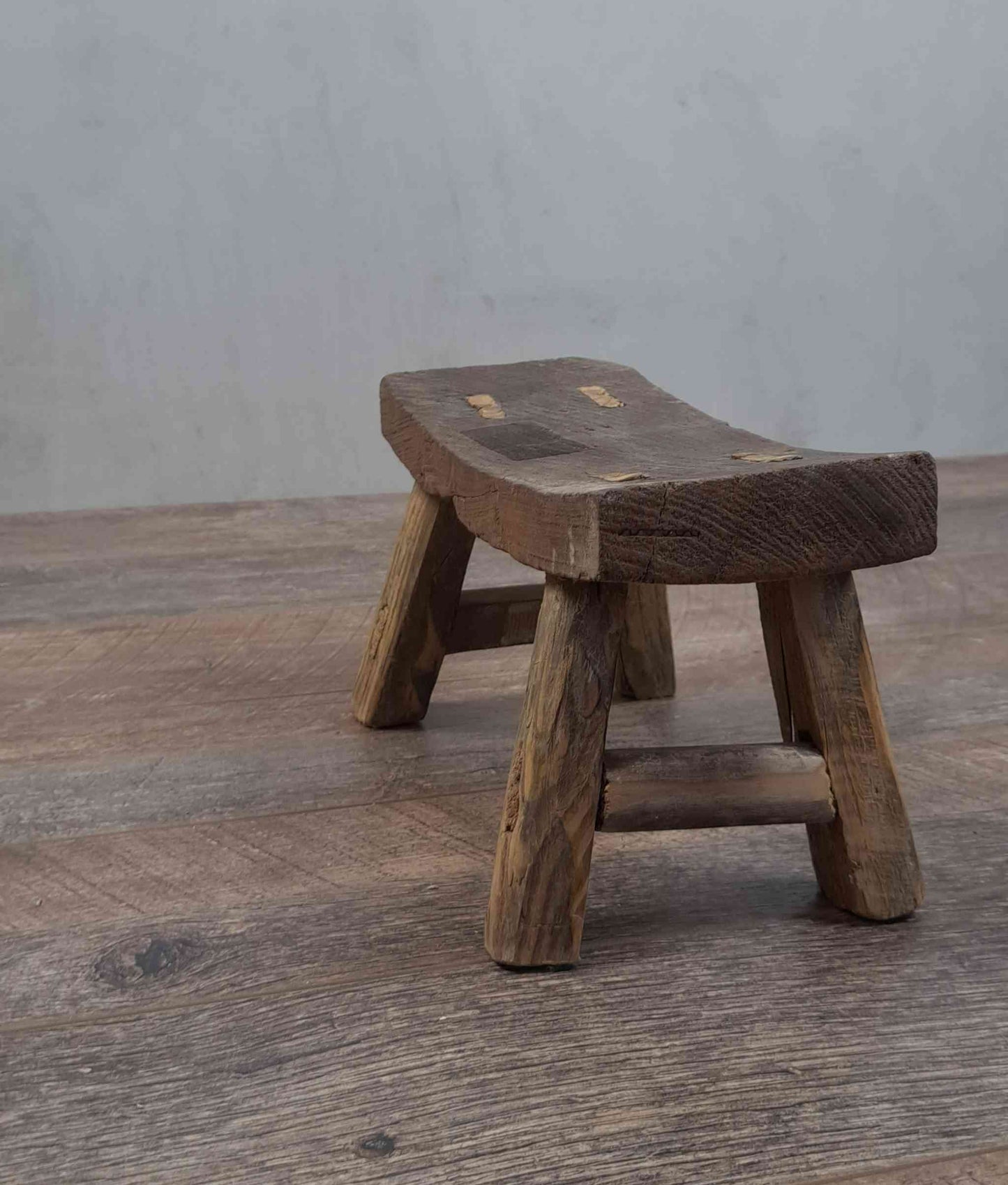 Antique Chinese Milking Stool, Rustic Stool, Decor Stool