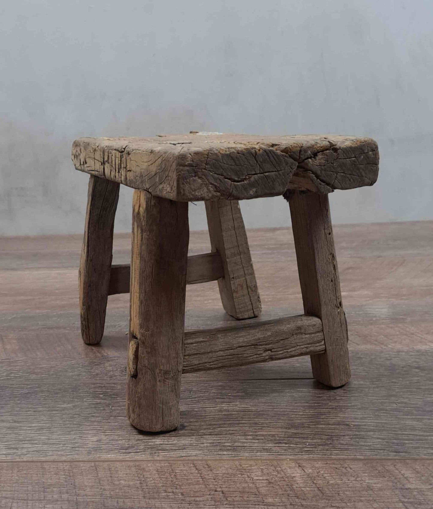 Antique Chinese Milking Stool, Rustic Stool, Decor Stool