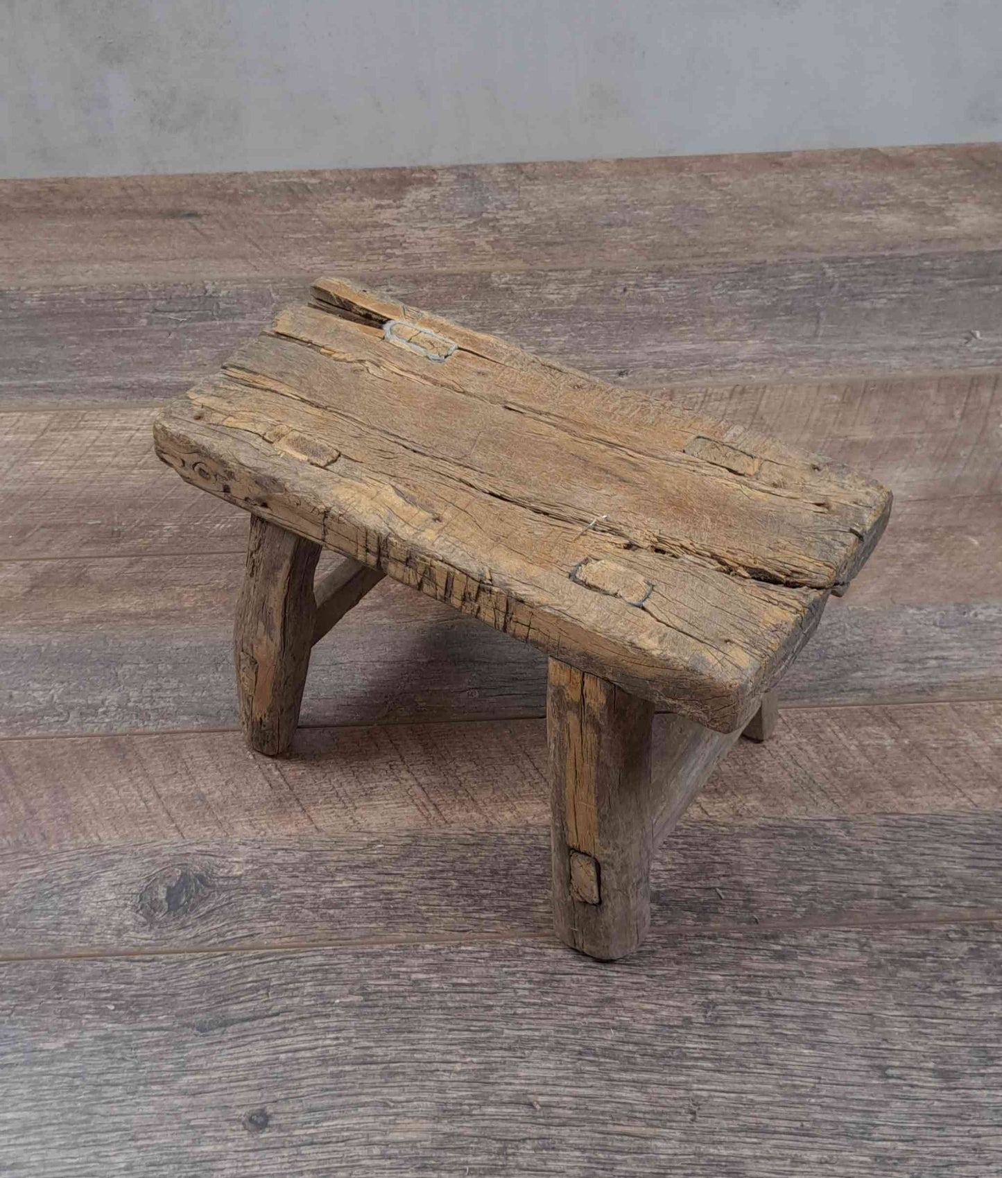 Antique Chinese Milking Stool, Rustic Stool, Decor Stool