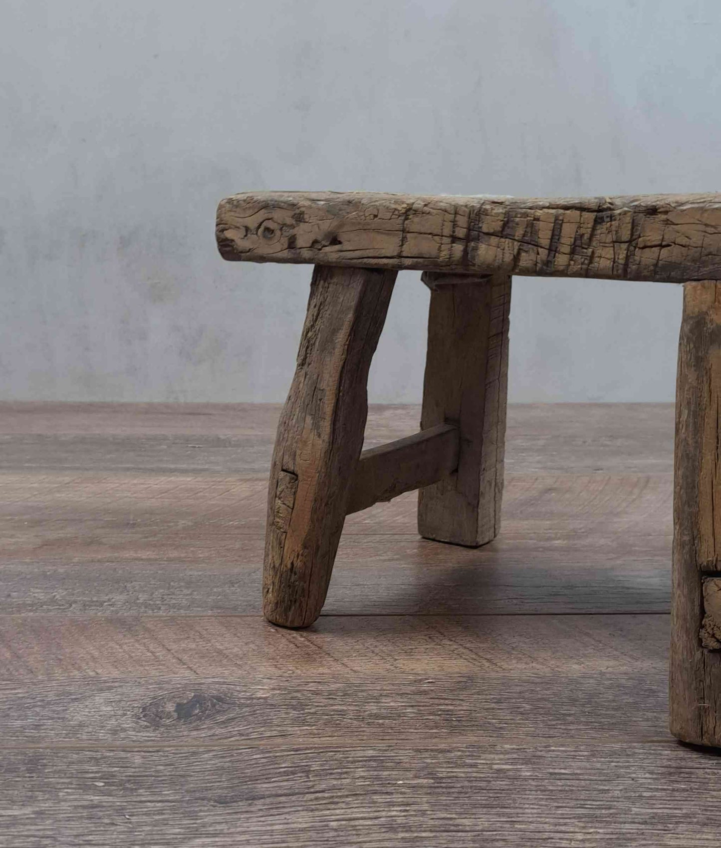 Antique Chinese Milking Stool, Rustic Stool, Decor Stool