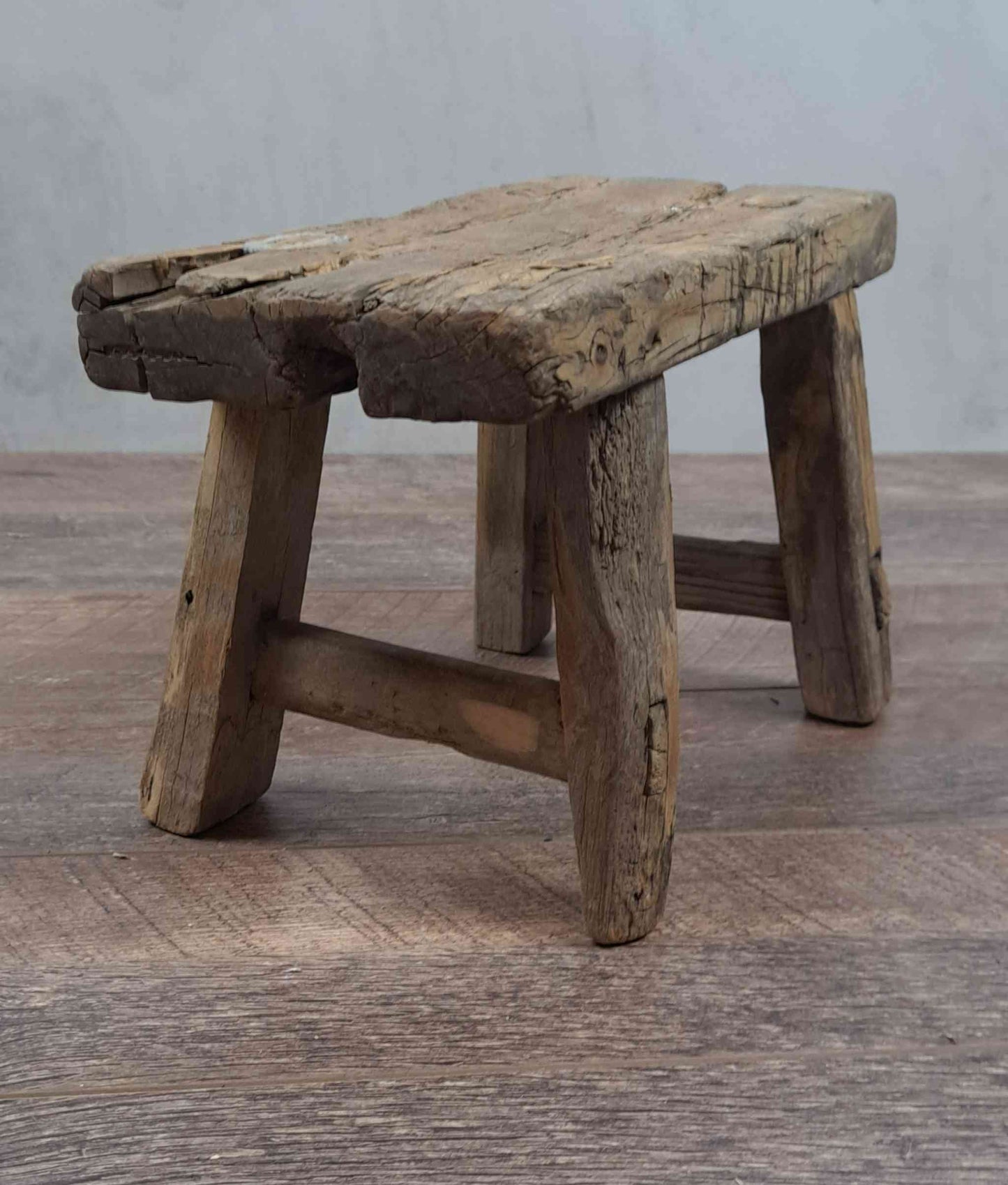 Antique Chinese Milking Stool, Rustic Stool, Decor Stool