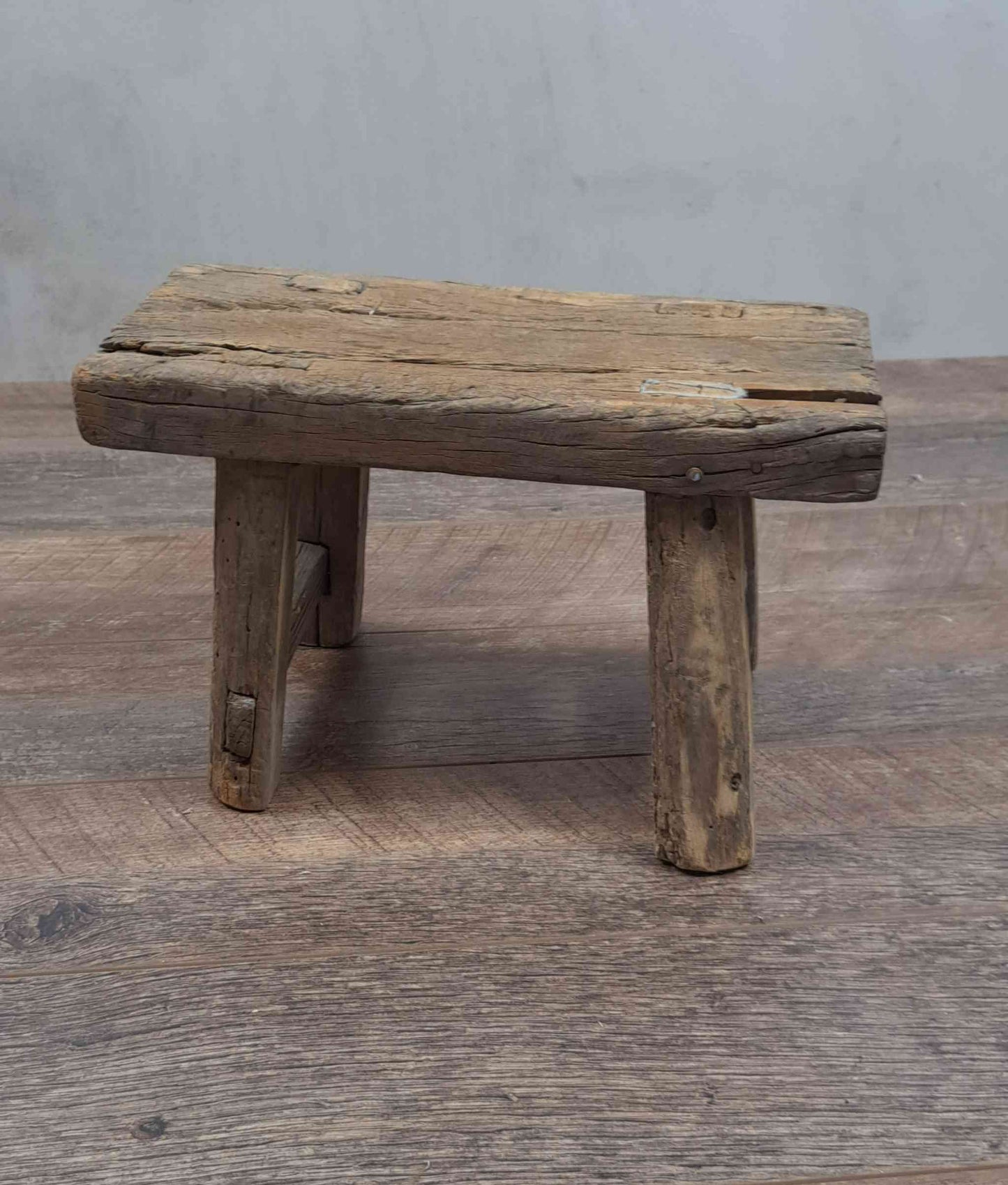 Antique Chinese Milking Stool, Rustic Stool, Decor Stool