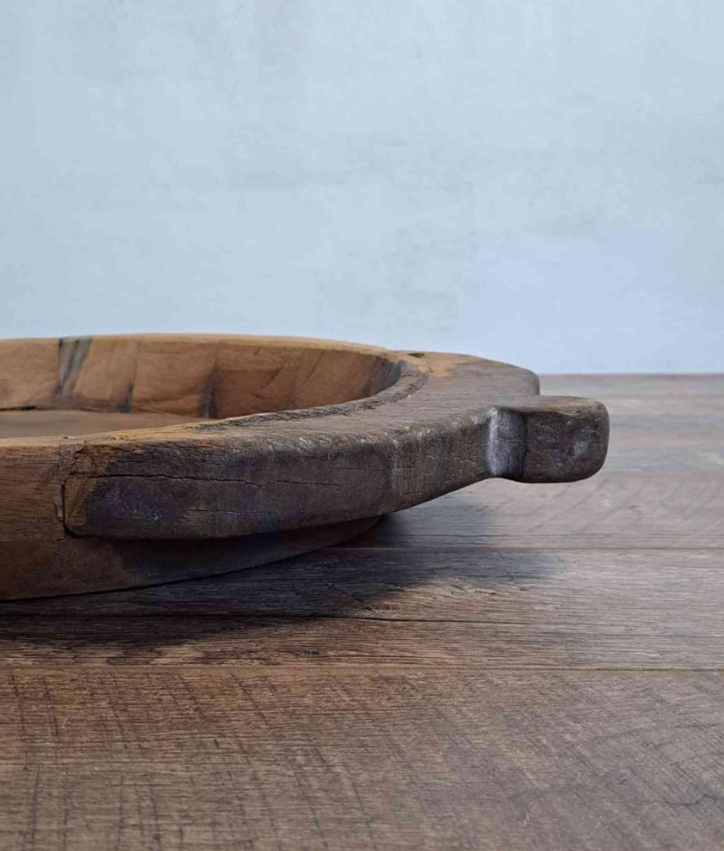 Vintage Indian Wooden Chapati Dish with one handle