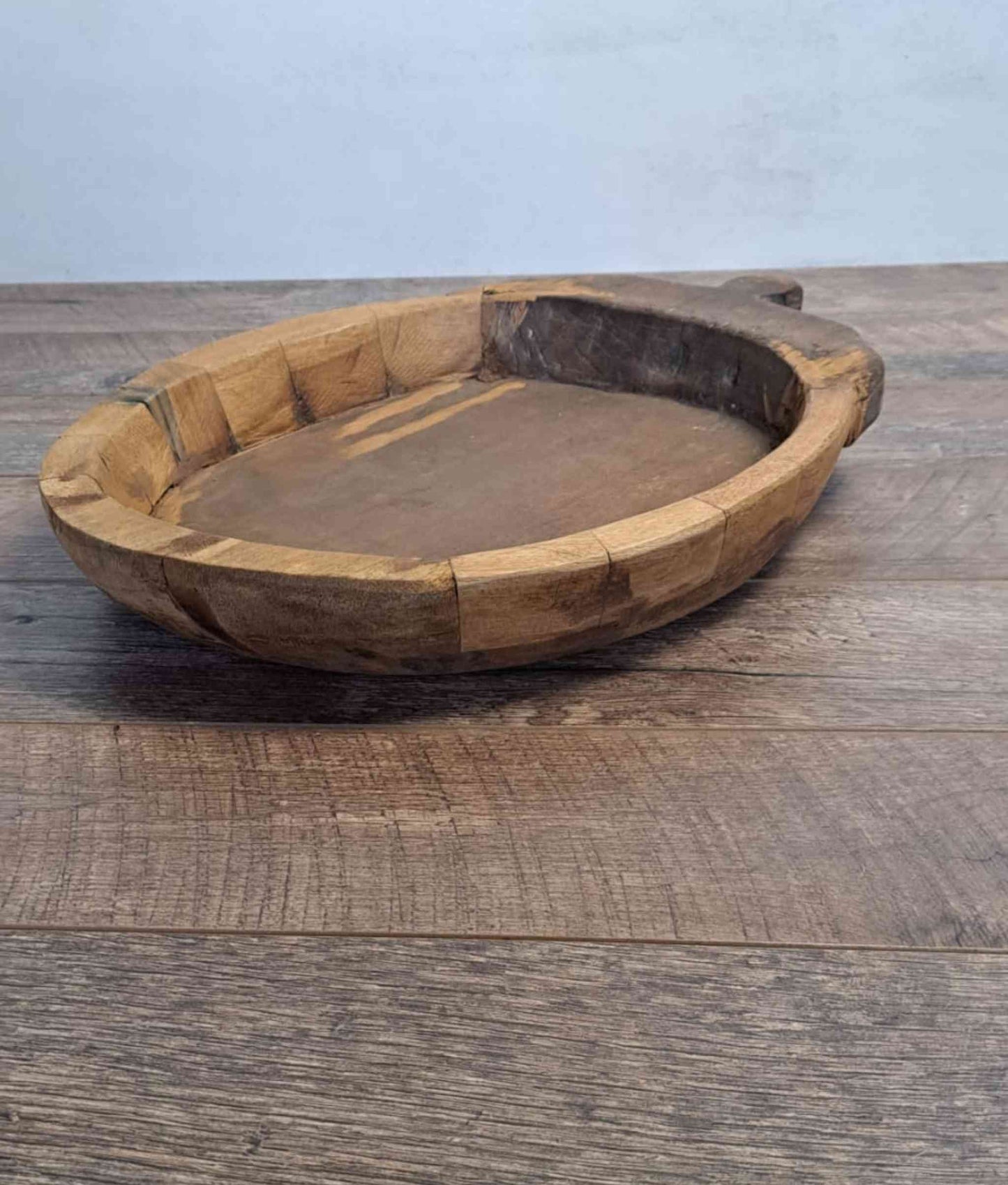 Vintage Indian Wooden Chapati Dish with one handle