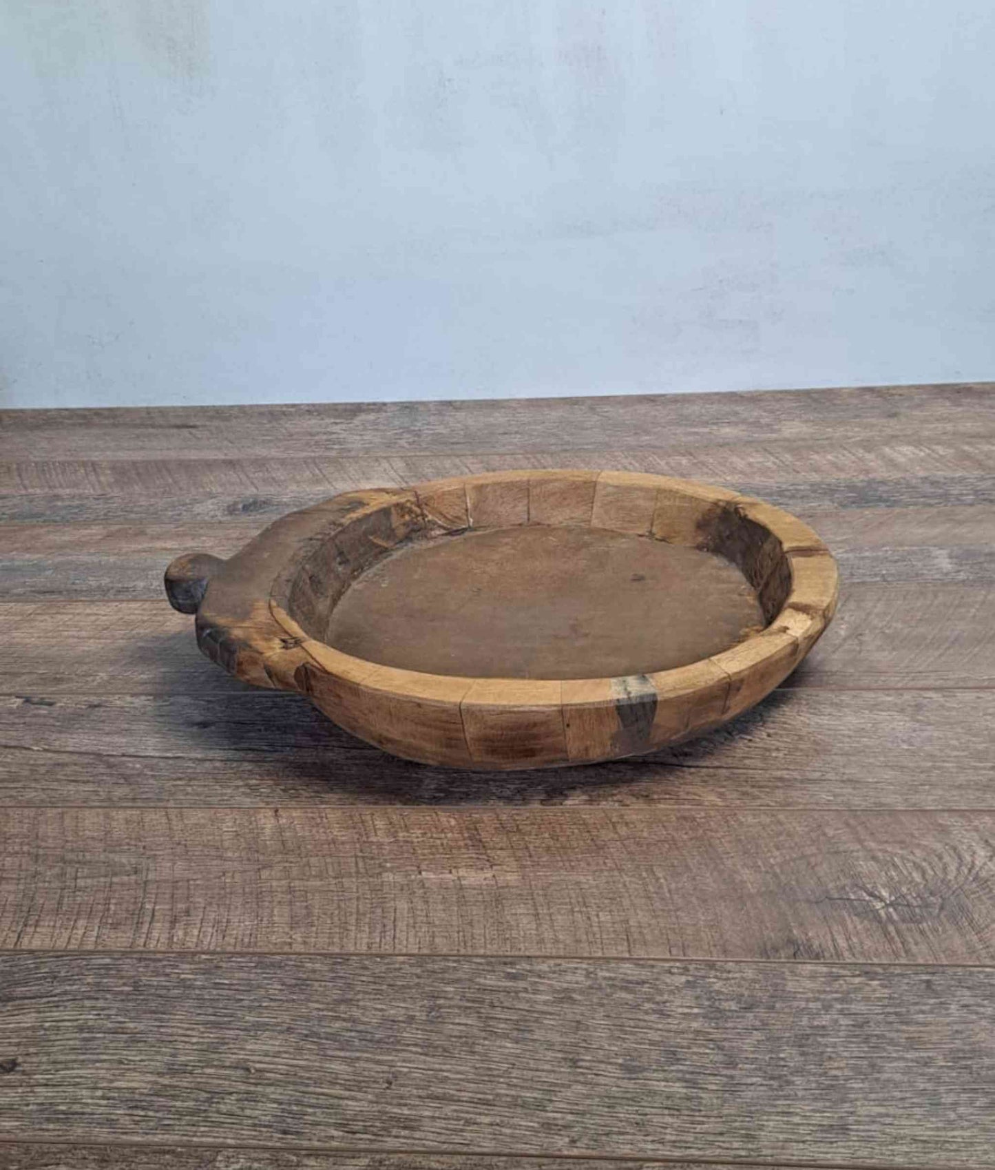 Vintage Indian Wooden Chapati Dish with one handle