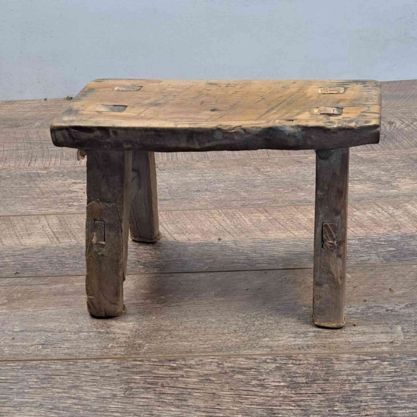 Antique Chinese Milking Stool, Rustic Stool, Decor Stool