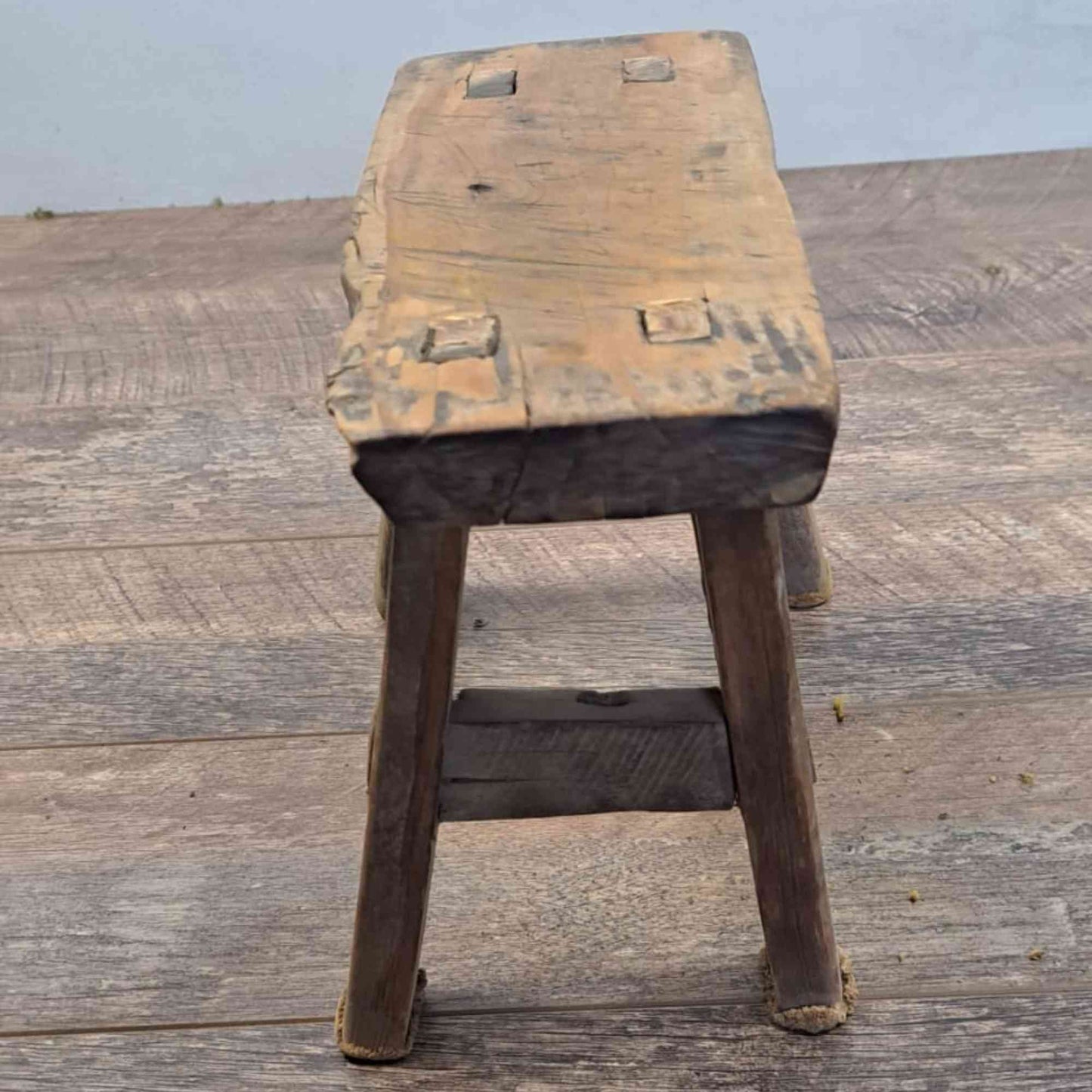 Antique Chinese Milking Stool, Rustic Stool, Decor Stool