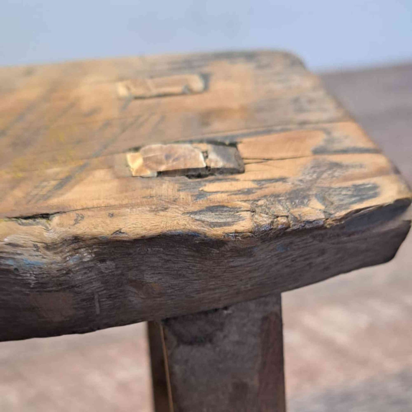 Antique Chinese Milking Stool, Rustic Stool, Decor Stool