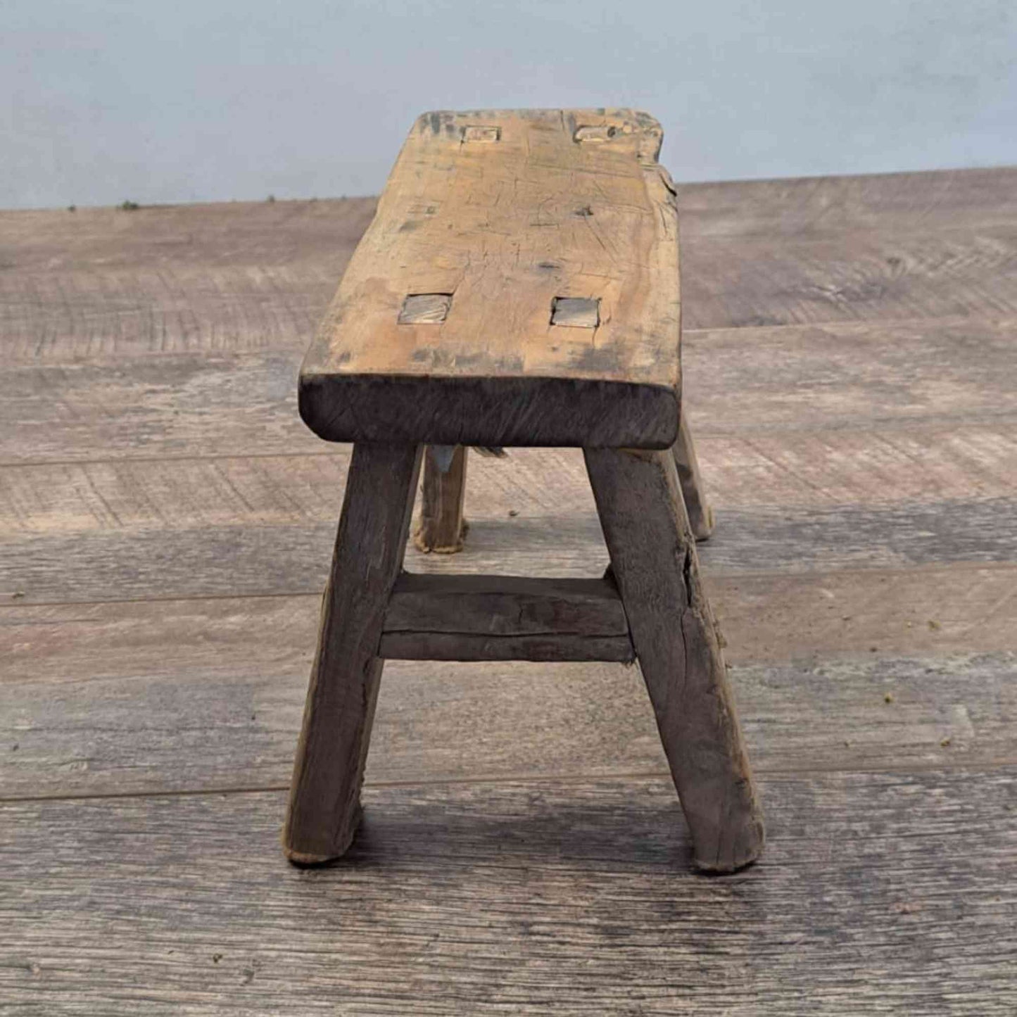 Antique Chinese Milking Stool, Rustic Stool, Decor Stool