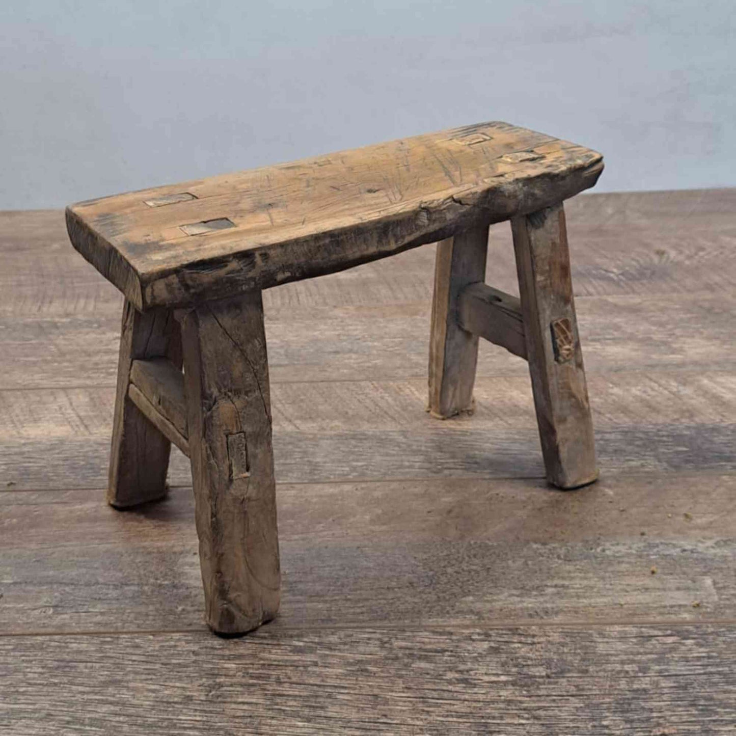 Antique Chinese Milking Stool, Rustic Stool, Decor Stool