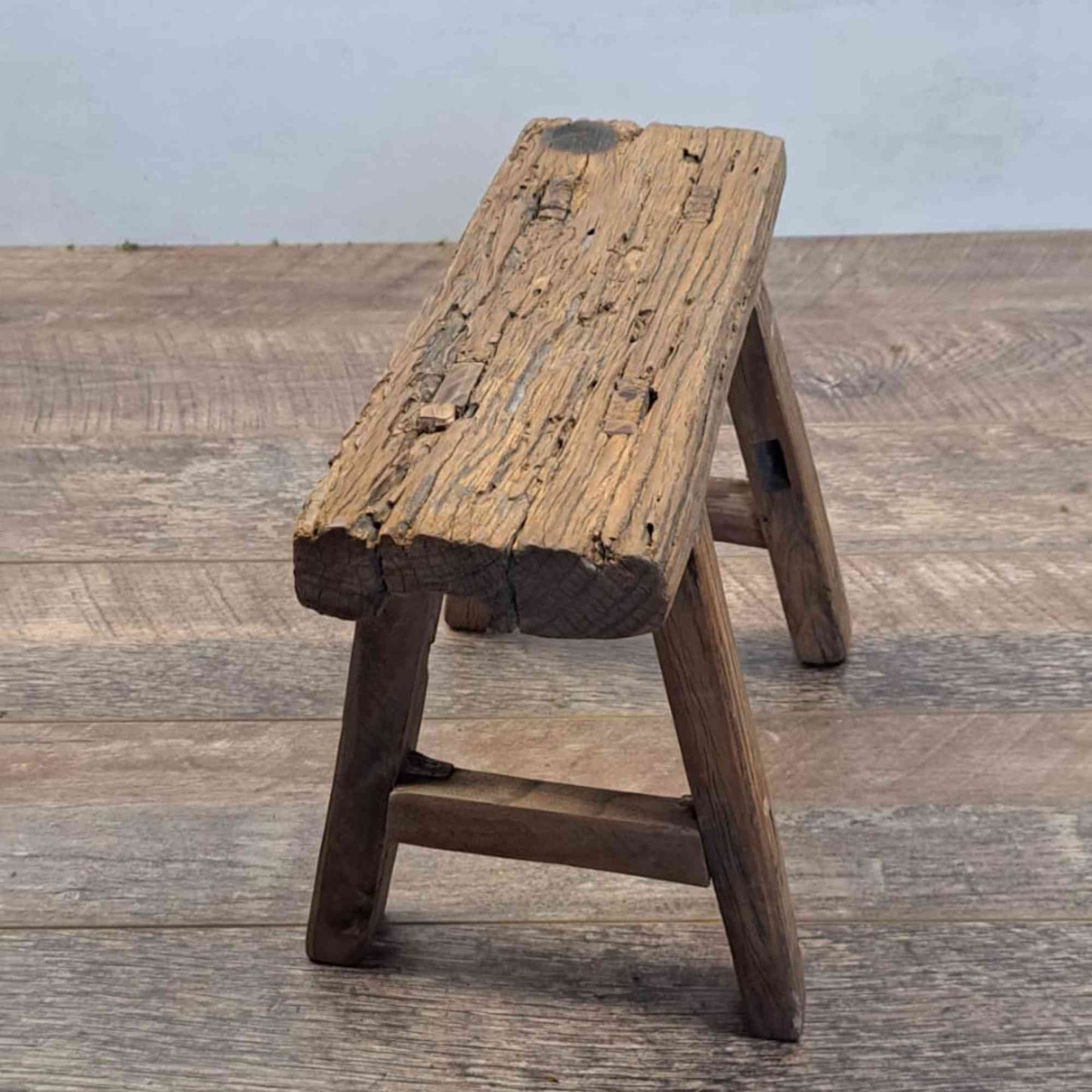 Antique Chinese Milking Stool, Rustic Stool, Decor Stool