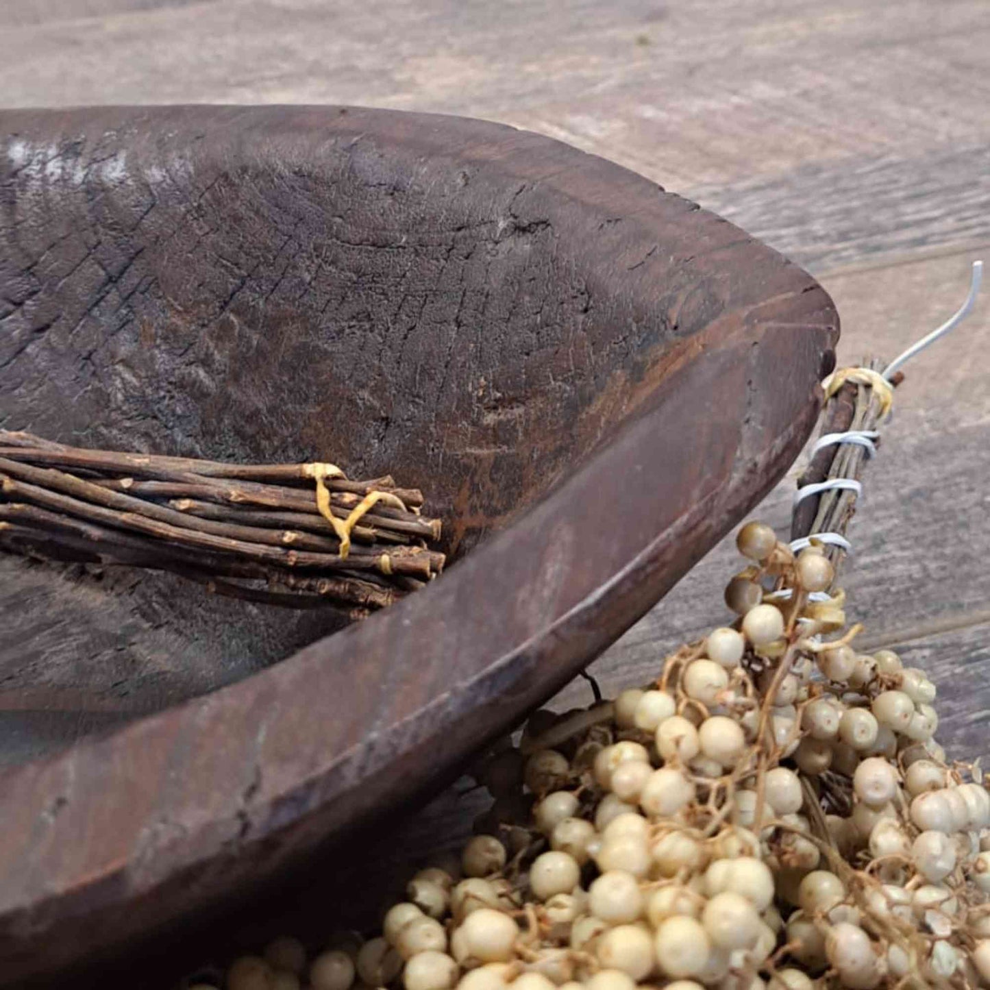 Vintage Artisan Handcarved Wooden Bowl