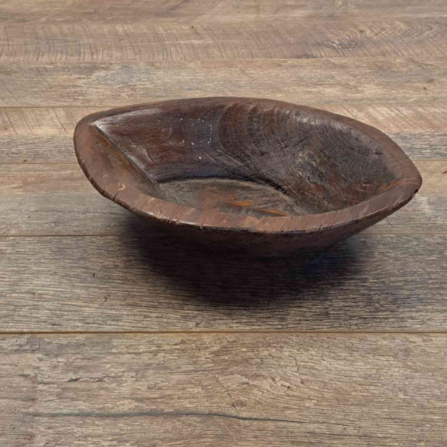 Vintage Artisan Handcarved Wooden Bowl