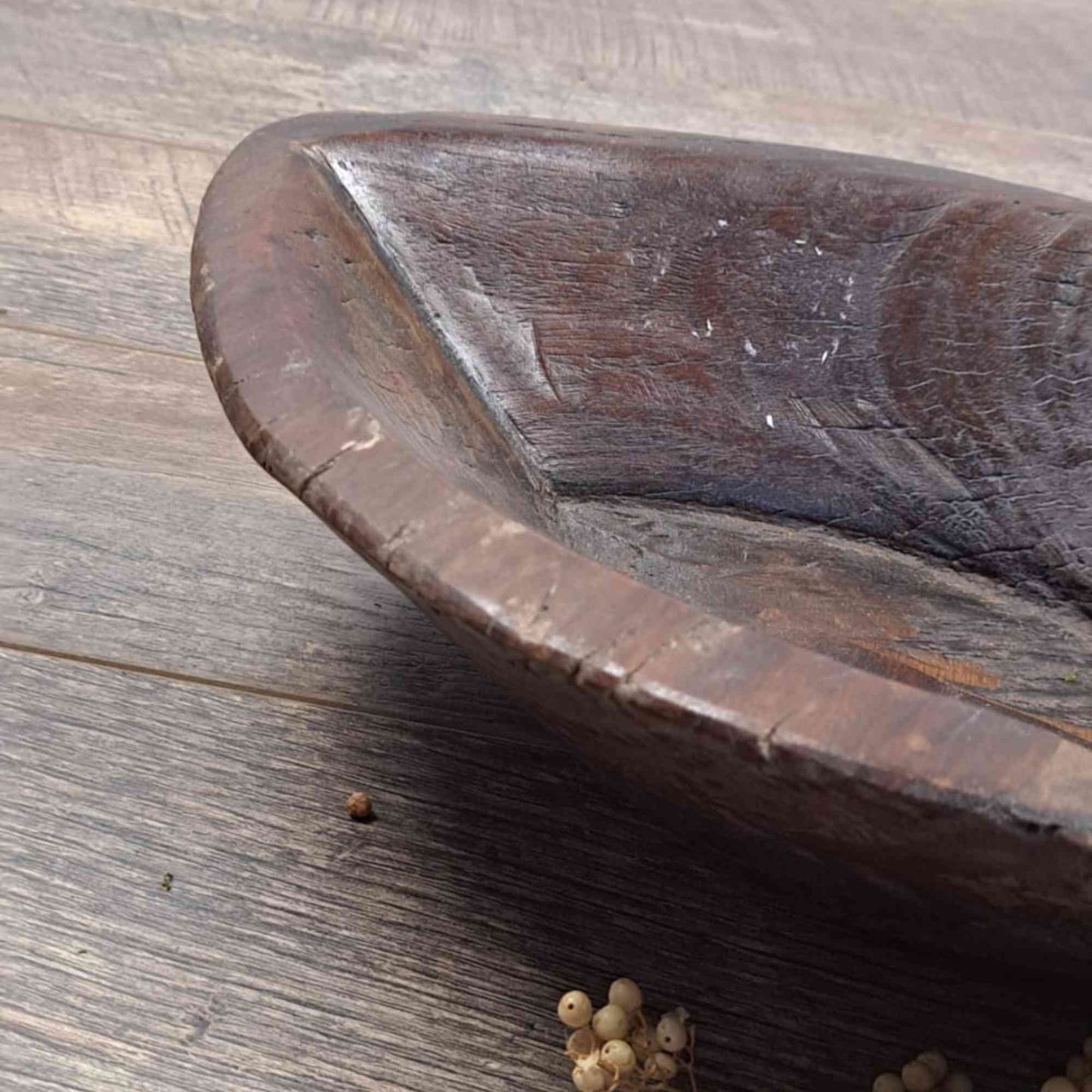 Vintage Artisan Handcarved Wooden Bowl