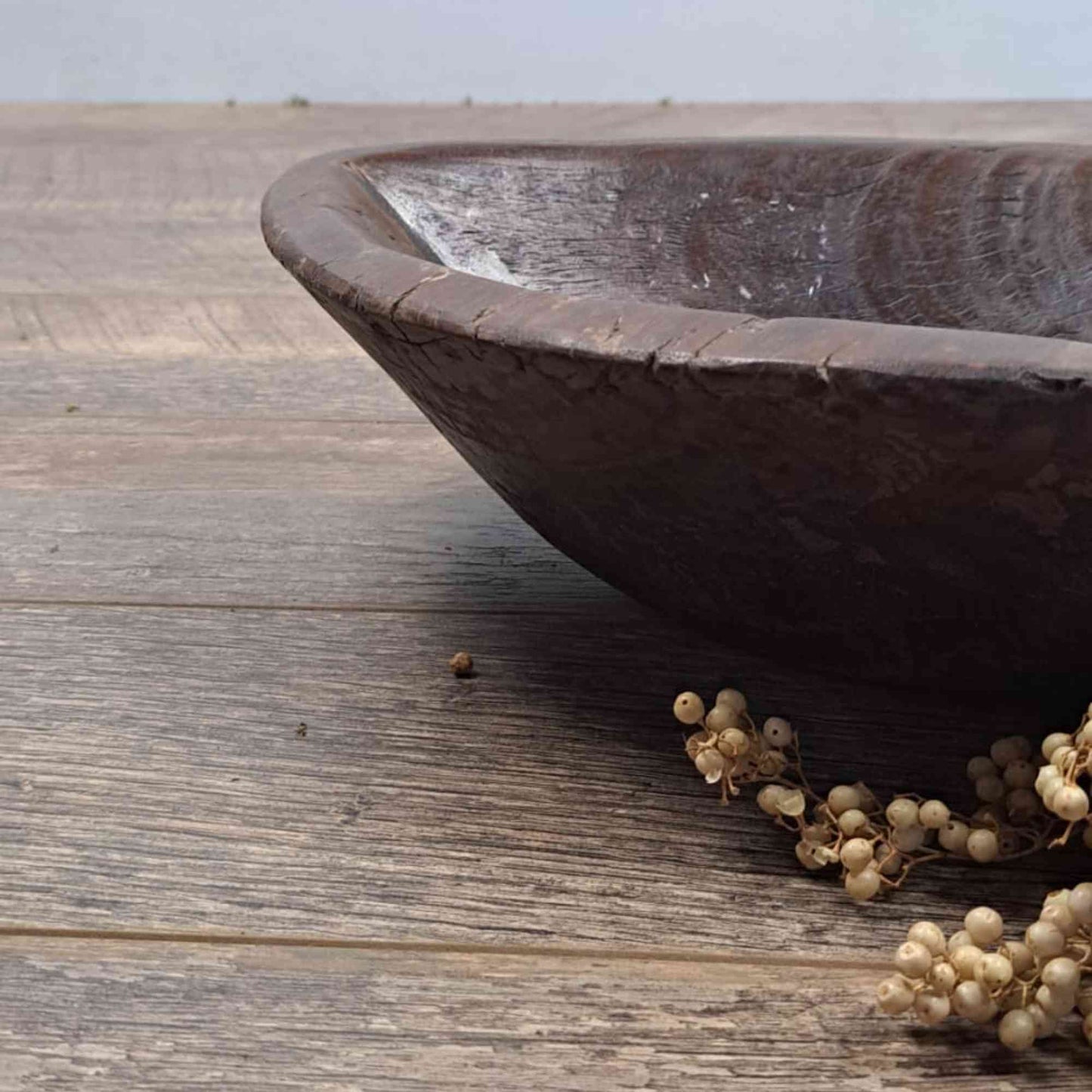 Vintage Artisan Handcarved Wooden Bowl