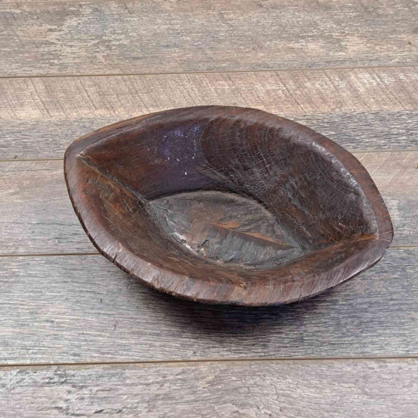 Vintage Artisan Handcarved Wooden Bowl