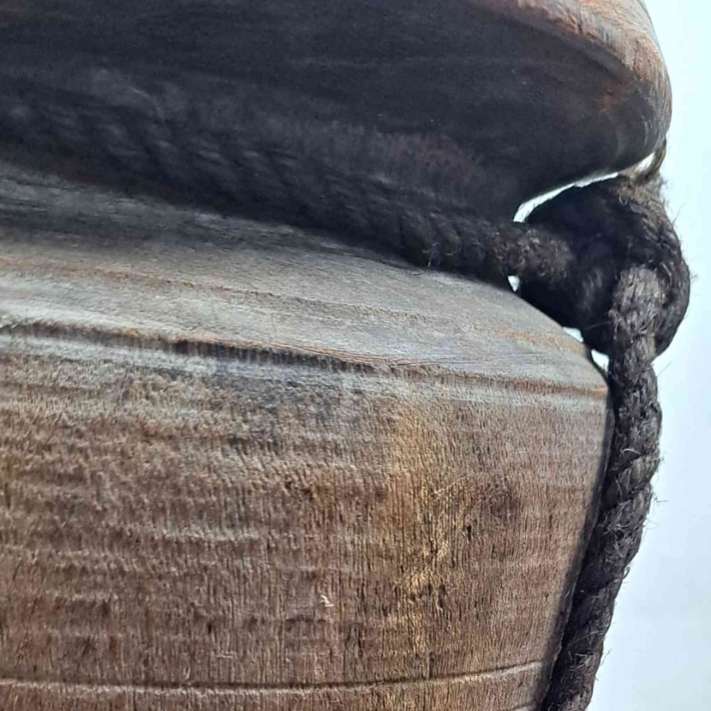 Huge XXL Antique Wooden Himachal Pot with Rope