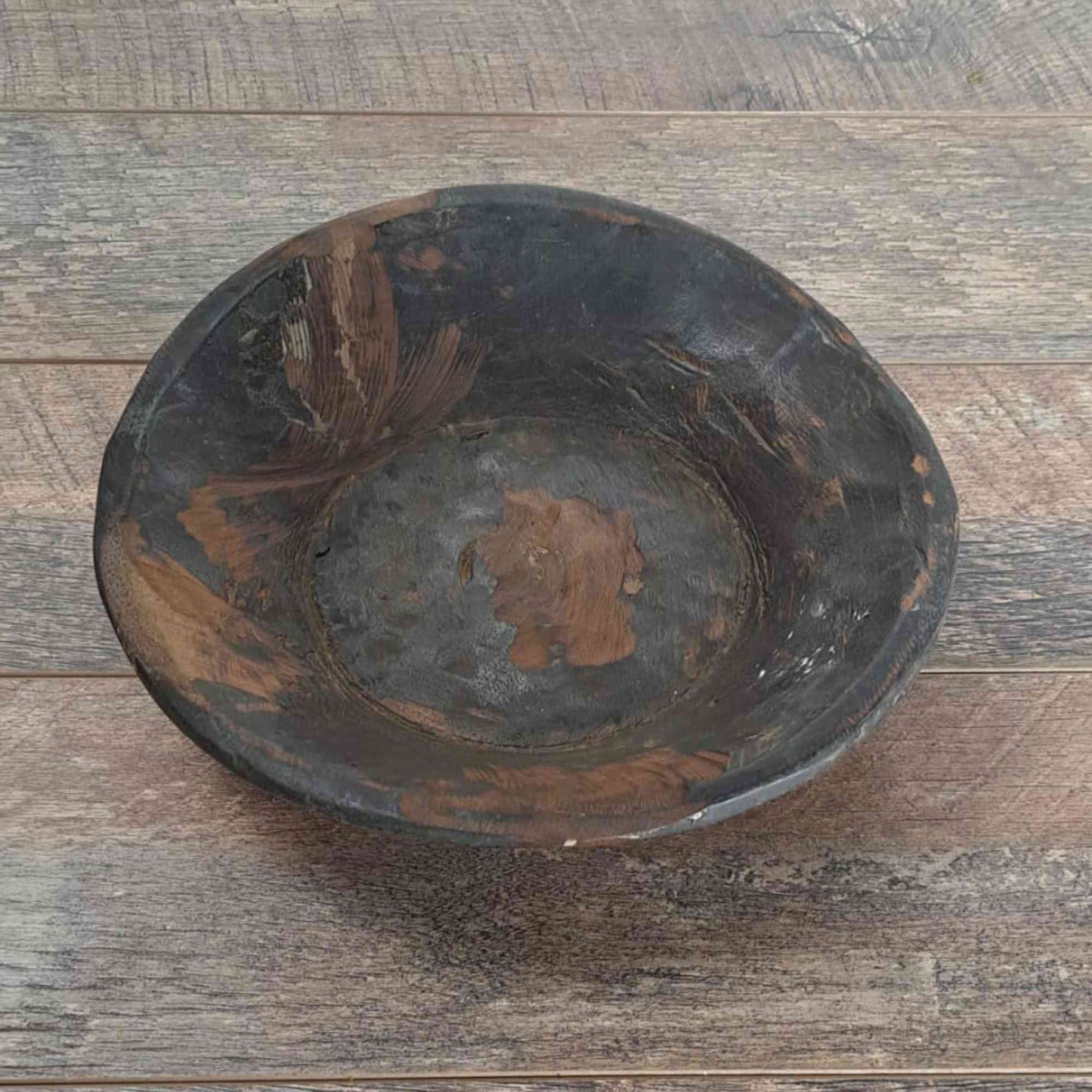 Vintage Artisan Handcarved Wooden Bowl - Small