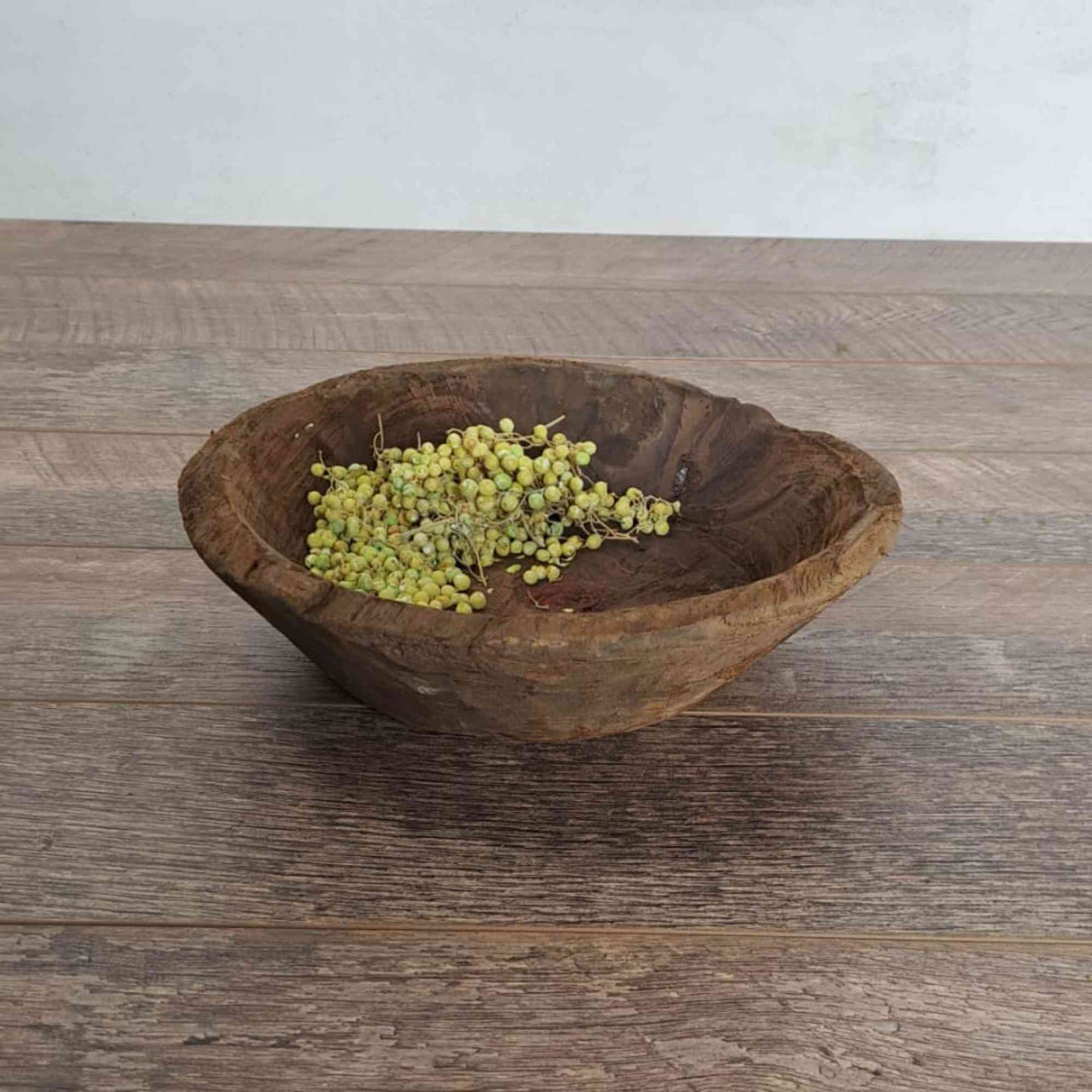 Vintage Artisan Handcarved Wooden Bowl - Small