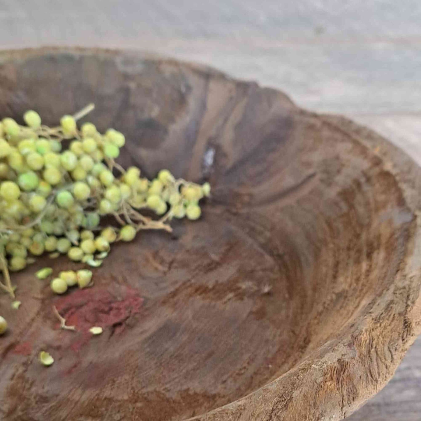 Vintage Artisan Handcarved Wooden Bowl - Small