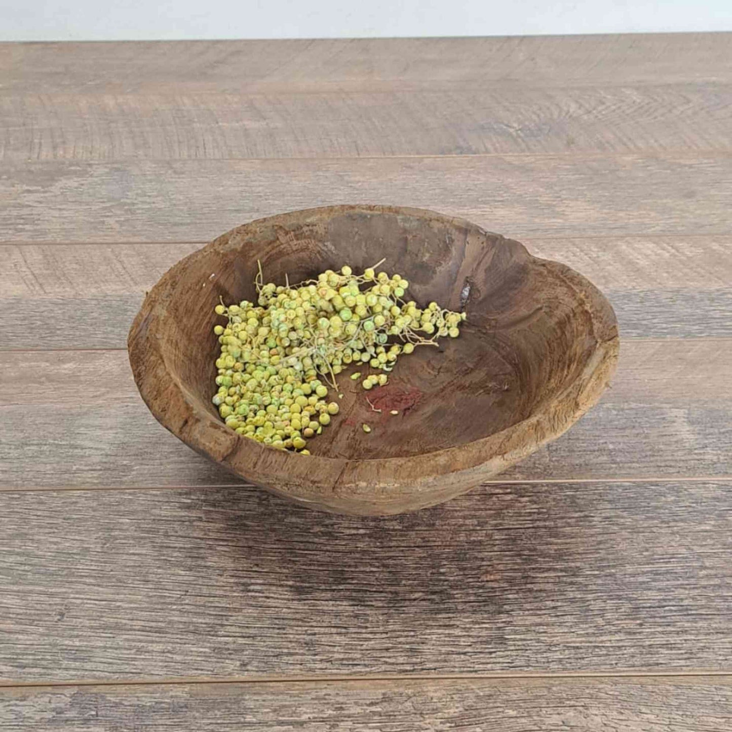 Vintage Artisan Handcarved Wooden Bowl - Small