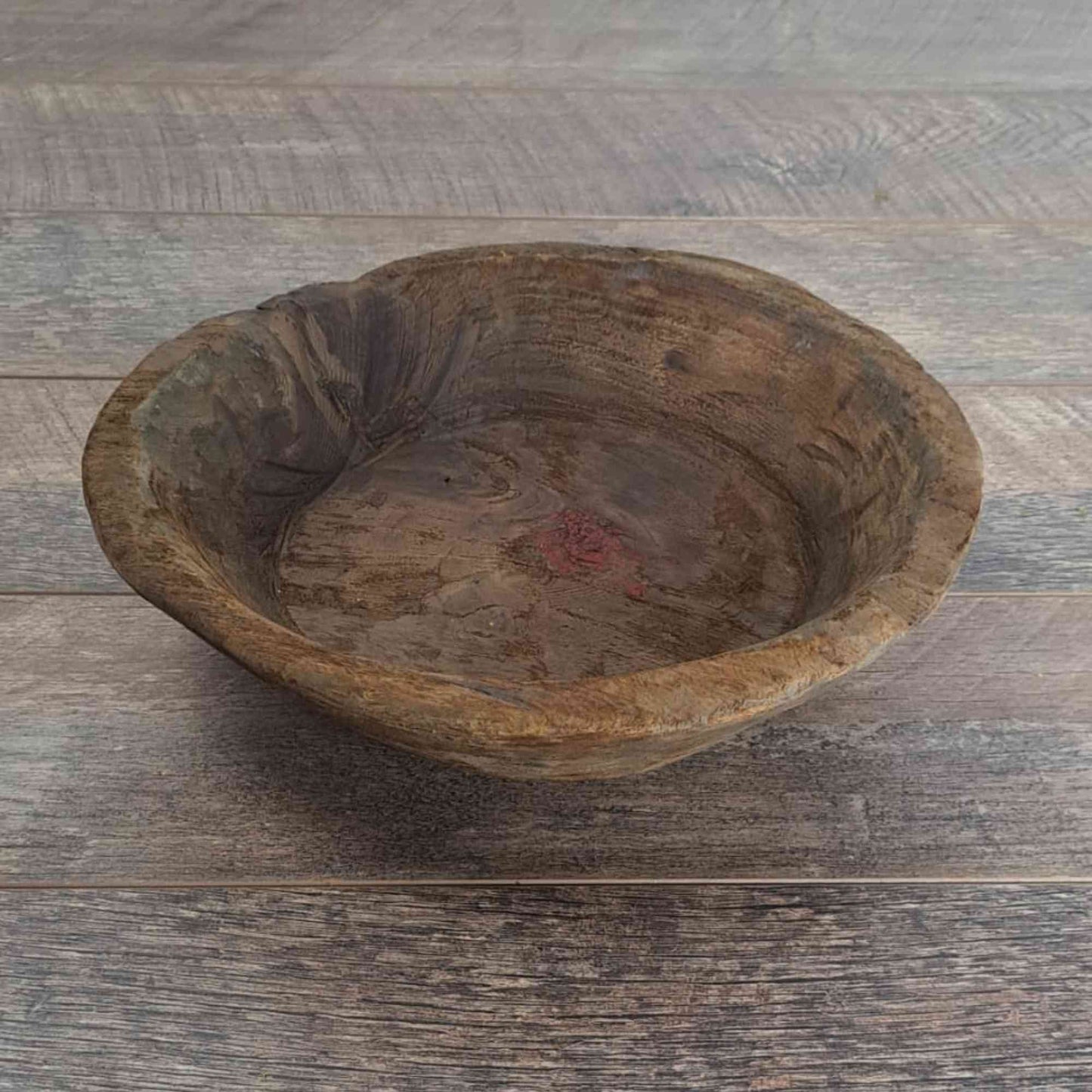 Vintage Artisan Handcarved Wooden Bowl - Small