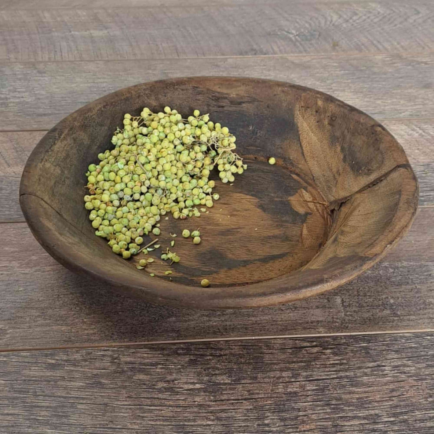 Vintage Artisan Handcarved Wooden Bowl - Small