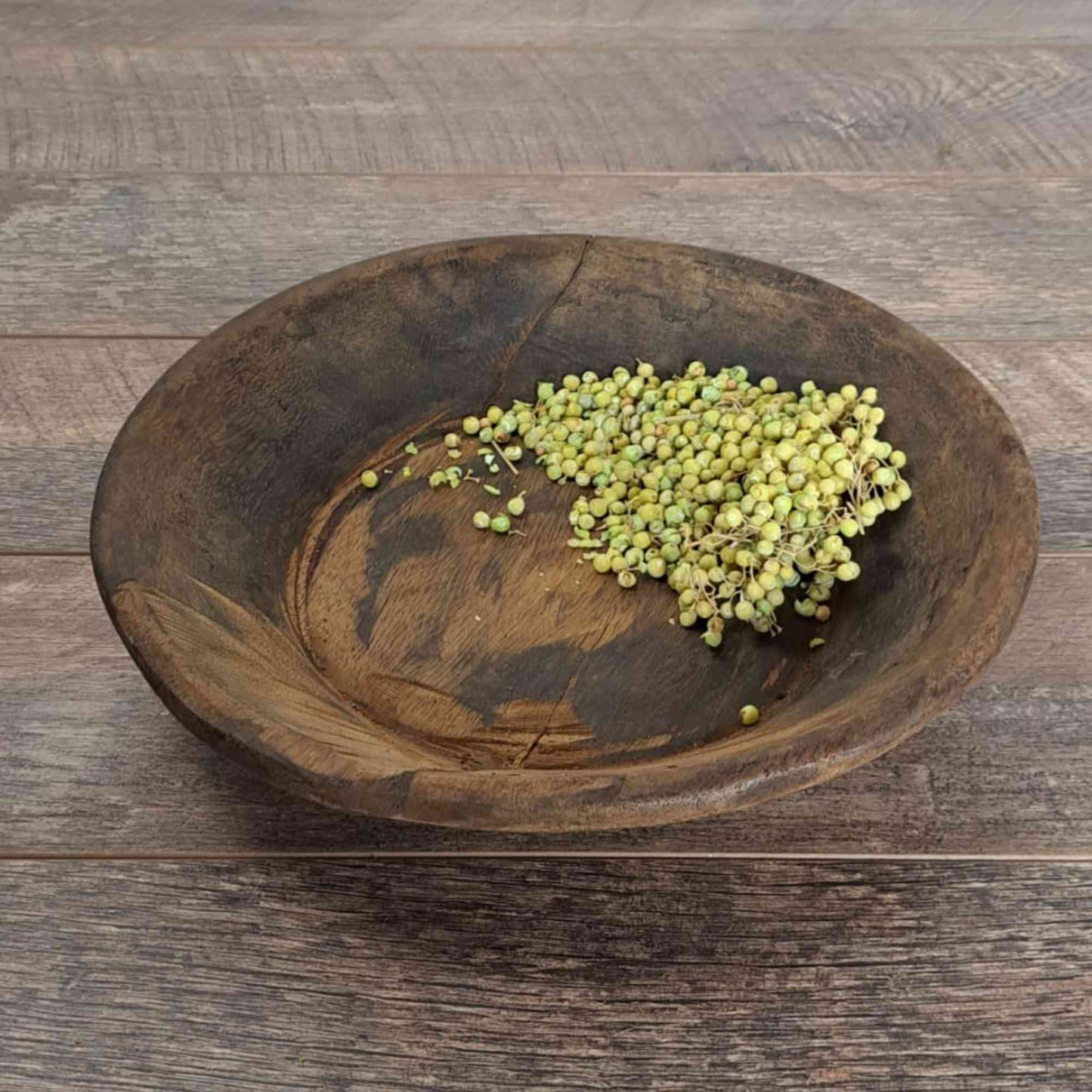 Vintage Artisan Handcarved Wooden Bowl - Small