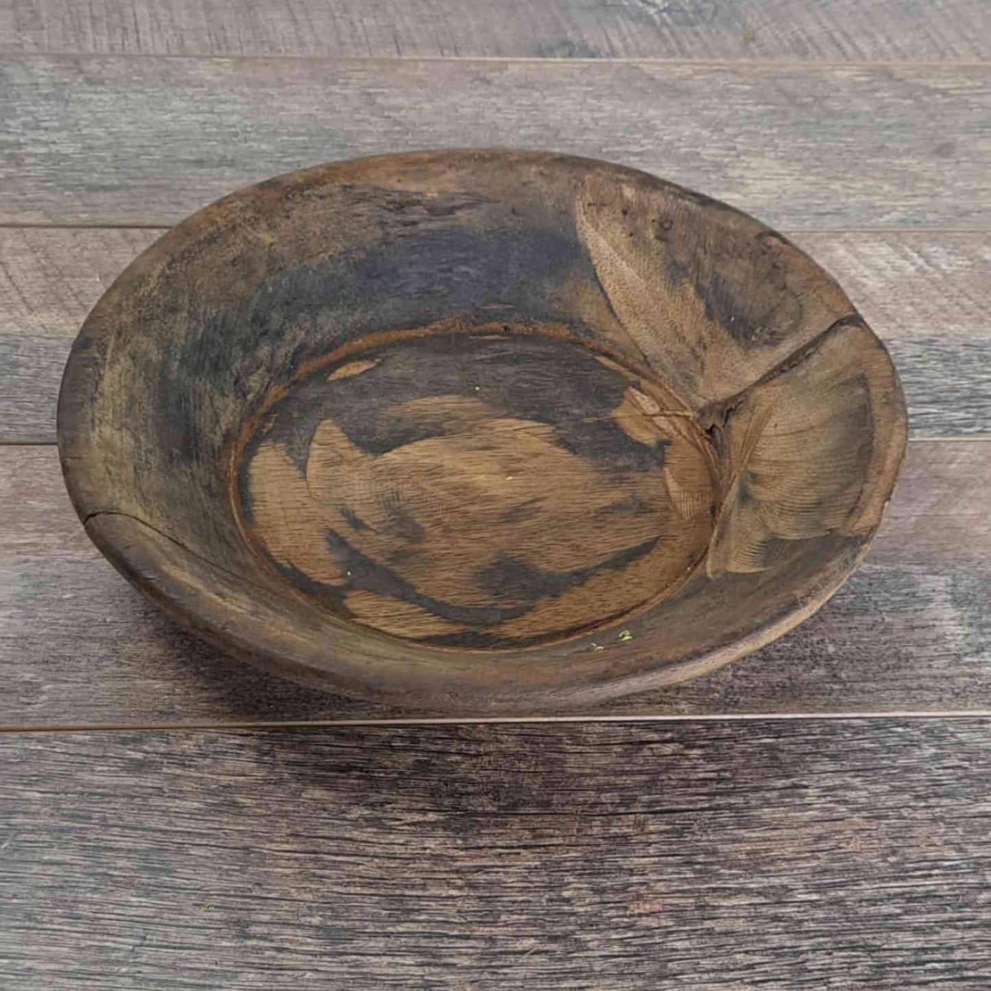 Vintage Artisan Handcarved Wooden Bowl - Small