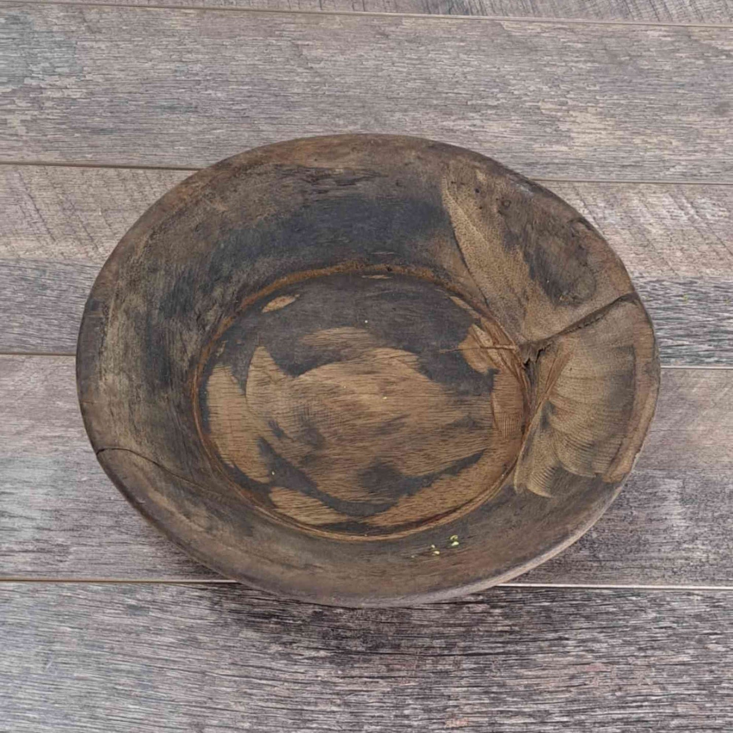 Vintage Artisan Handcarved Wooden Bowl - Small