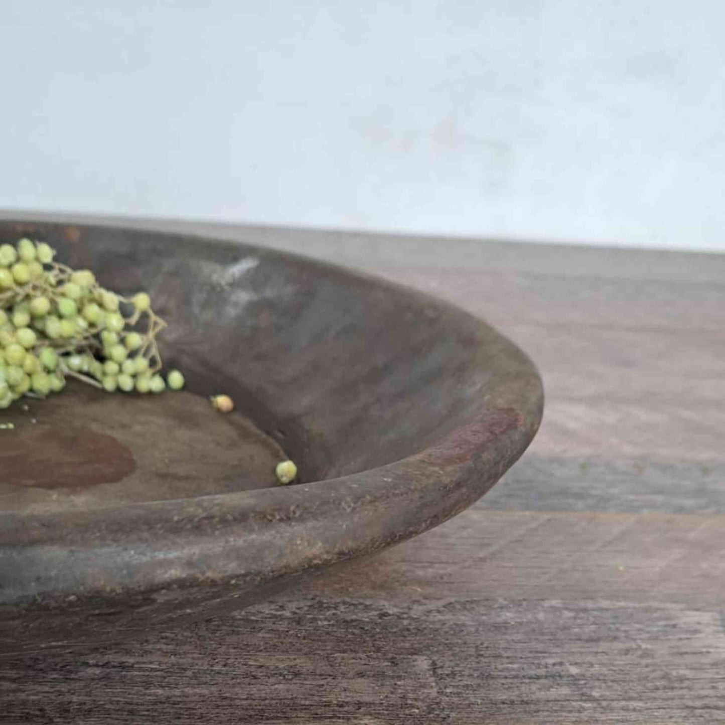 Vintage Artisan Handcarved Wooden Bowl - Small