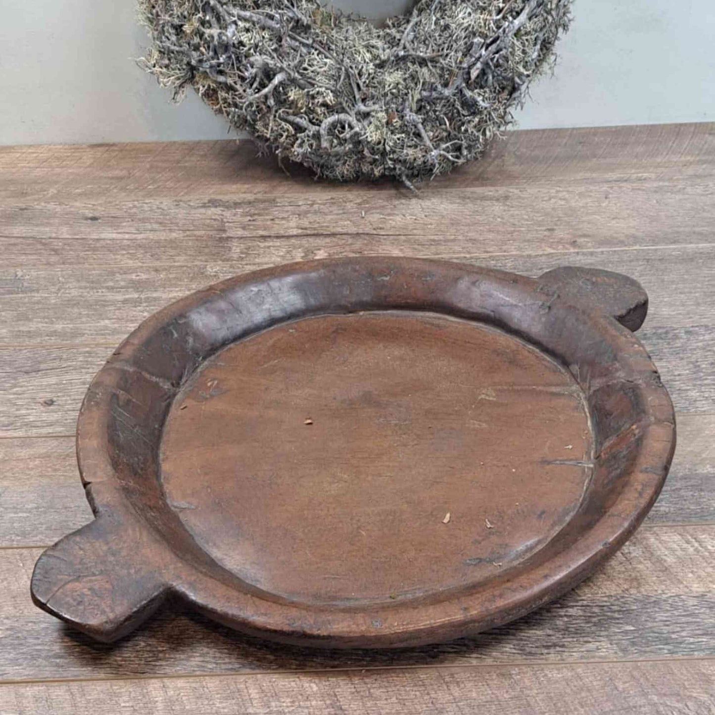 Very large Vintage Indian Wooden Chapati Dish