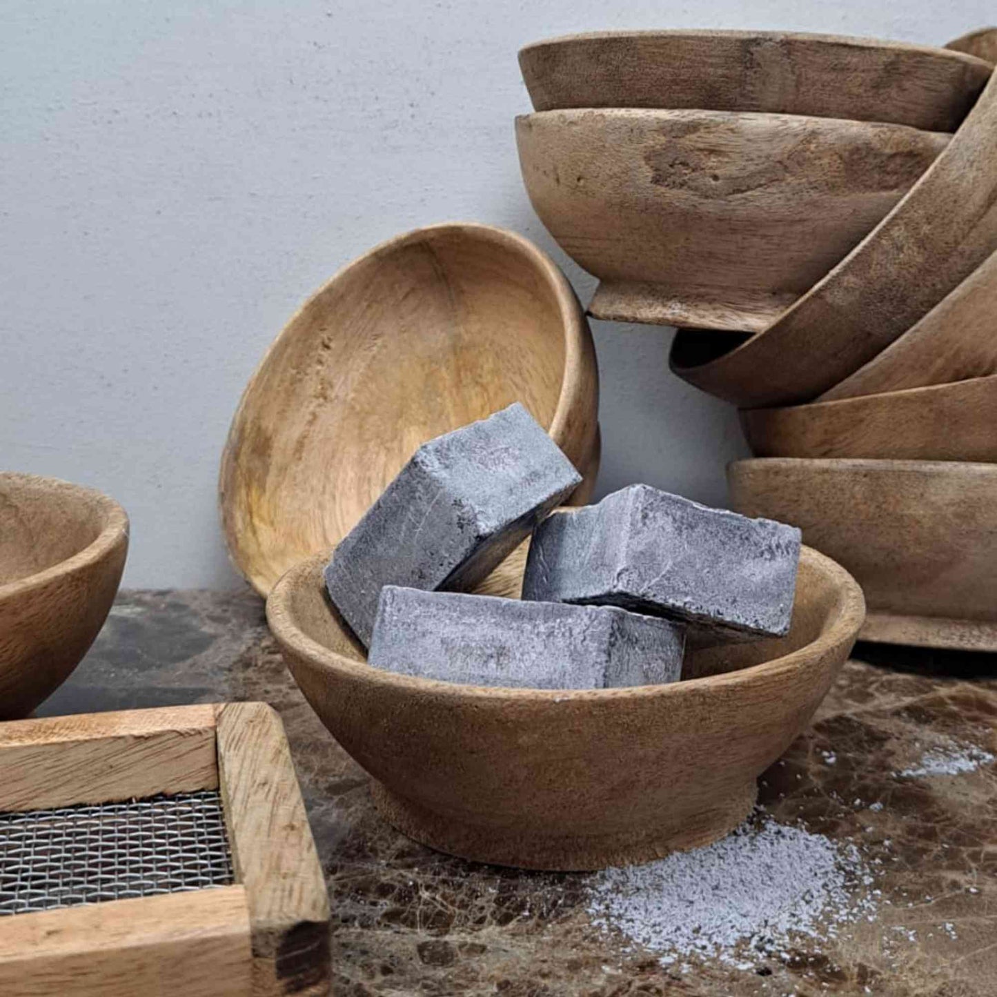 Walnut Wood Vessel for Amber Cubes