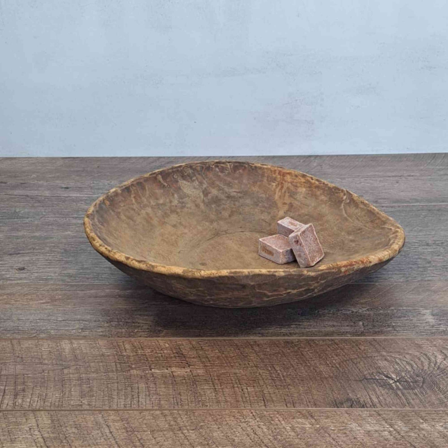 Vintage Artisan Handcarved Wooden Bowl