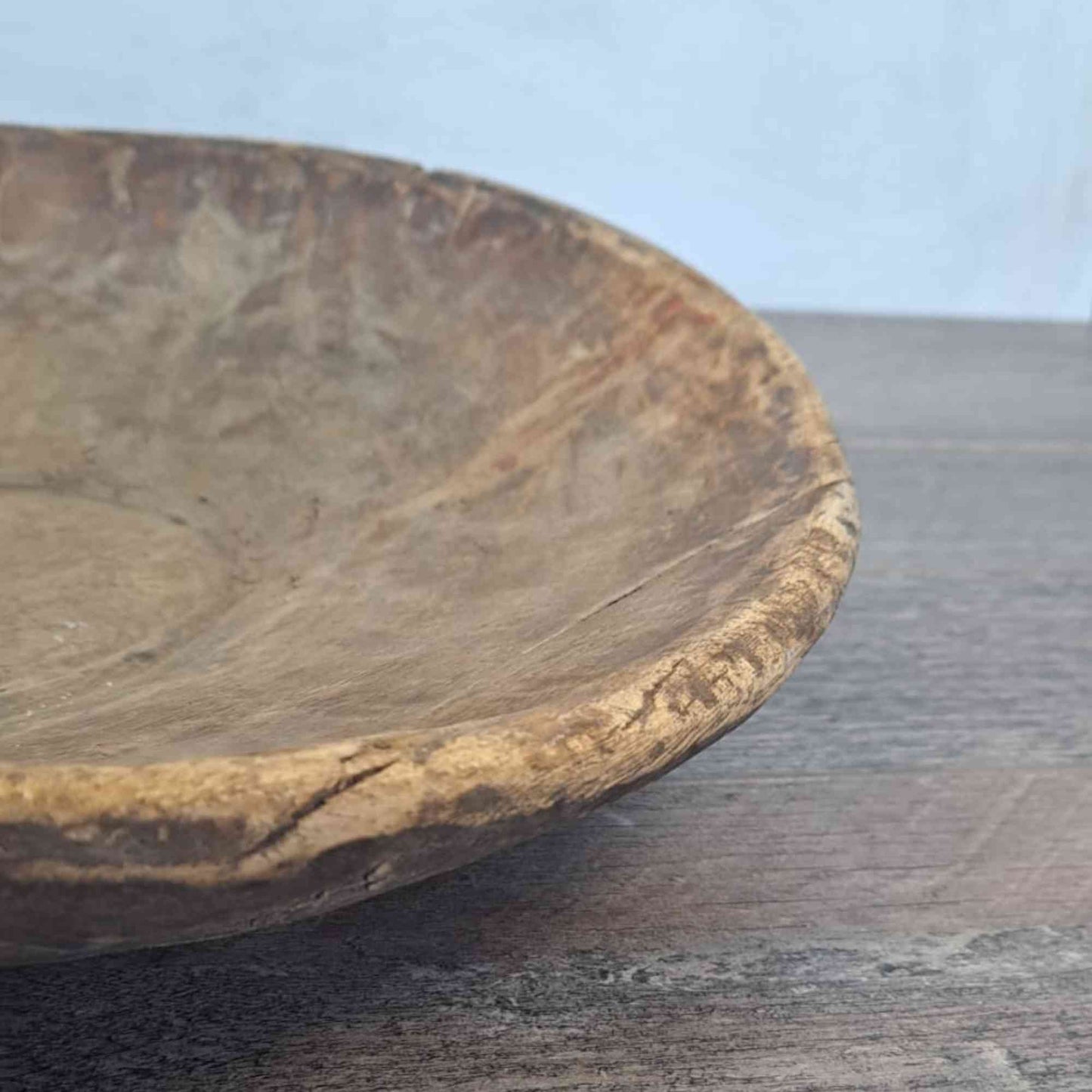 Vintage Artisan Handcarved Wooden Bowl