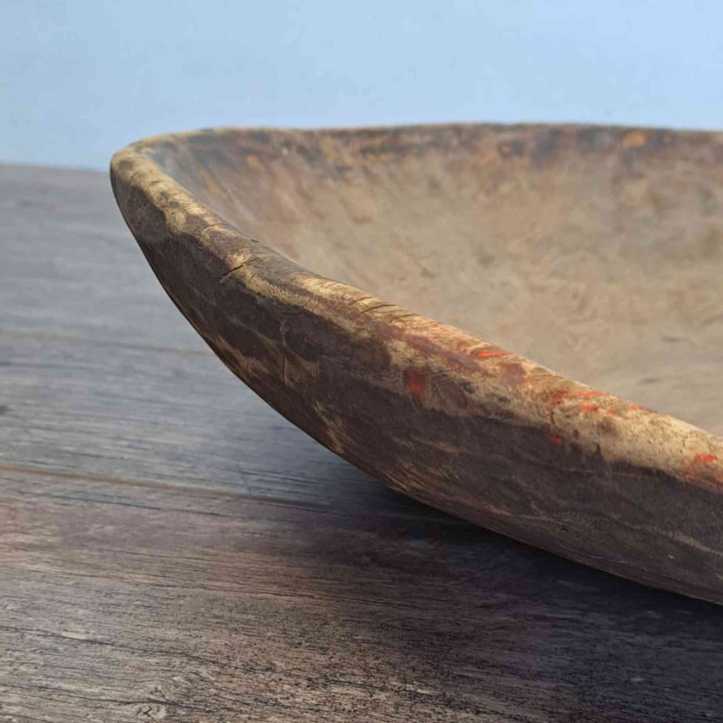 Vintage Artisan Handcarved Wooden Bowl