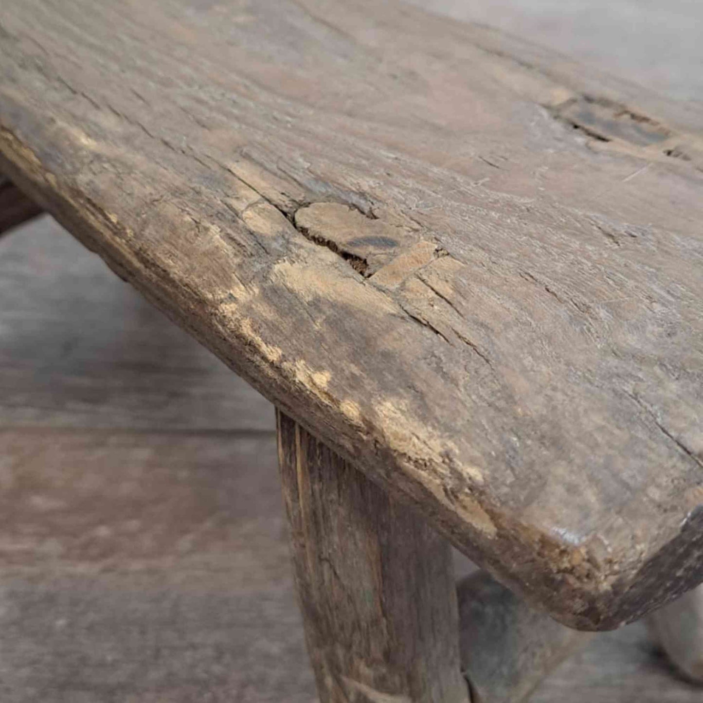 Antique Chinese Milking Stool, Rustic Stool, Decor Stool