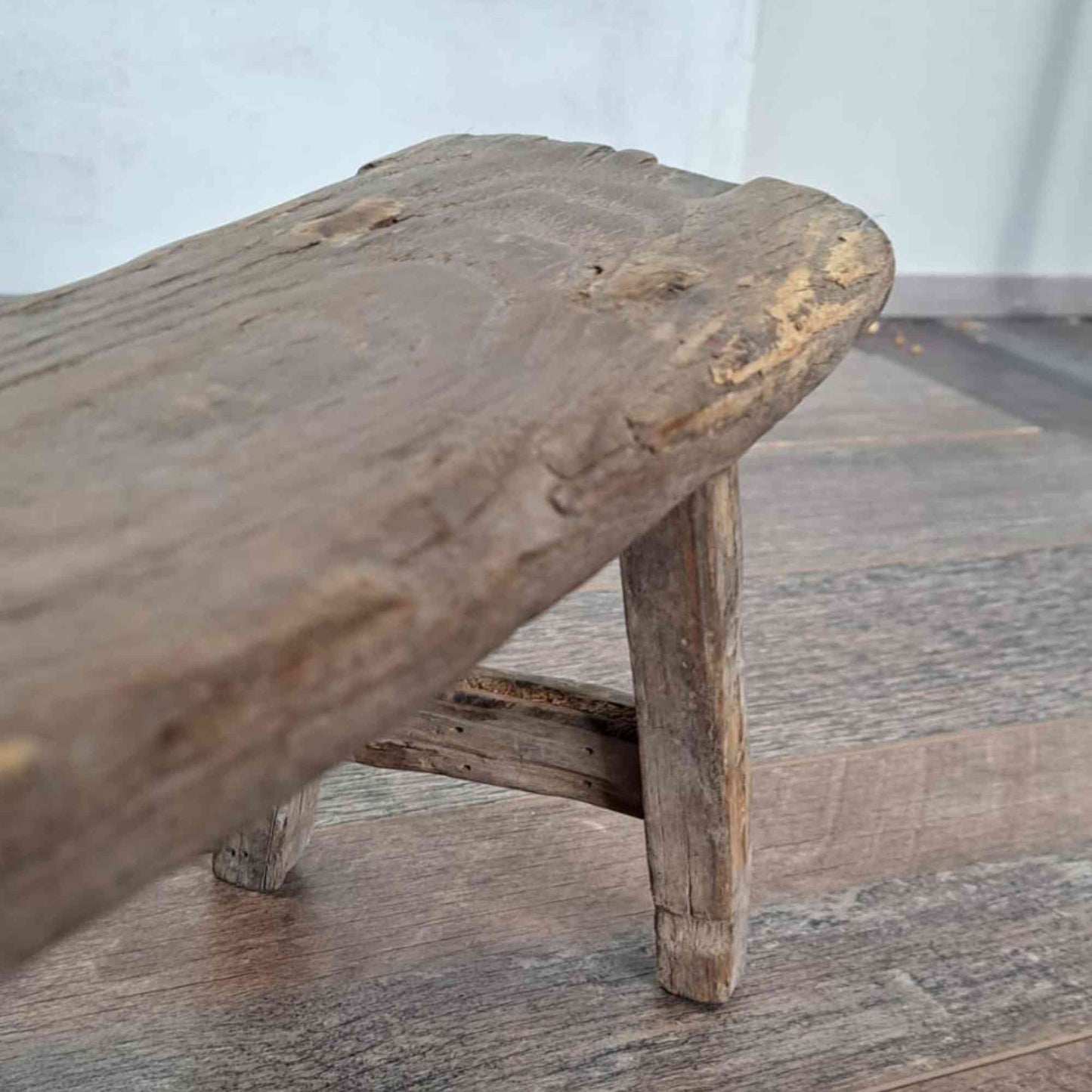 Antique Chinese Milking Stool, Rustic Stool, Decor Stool