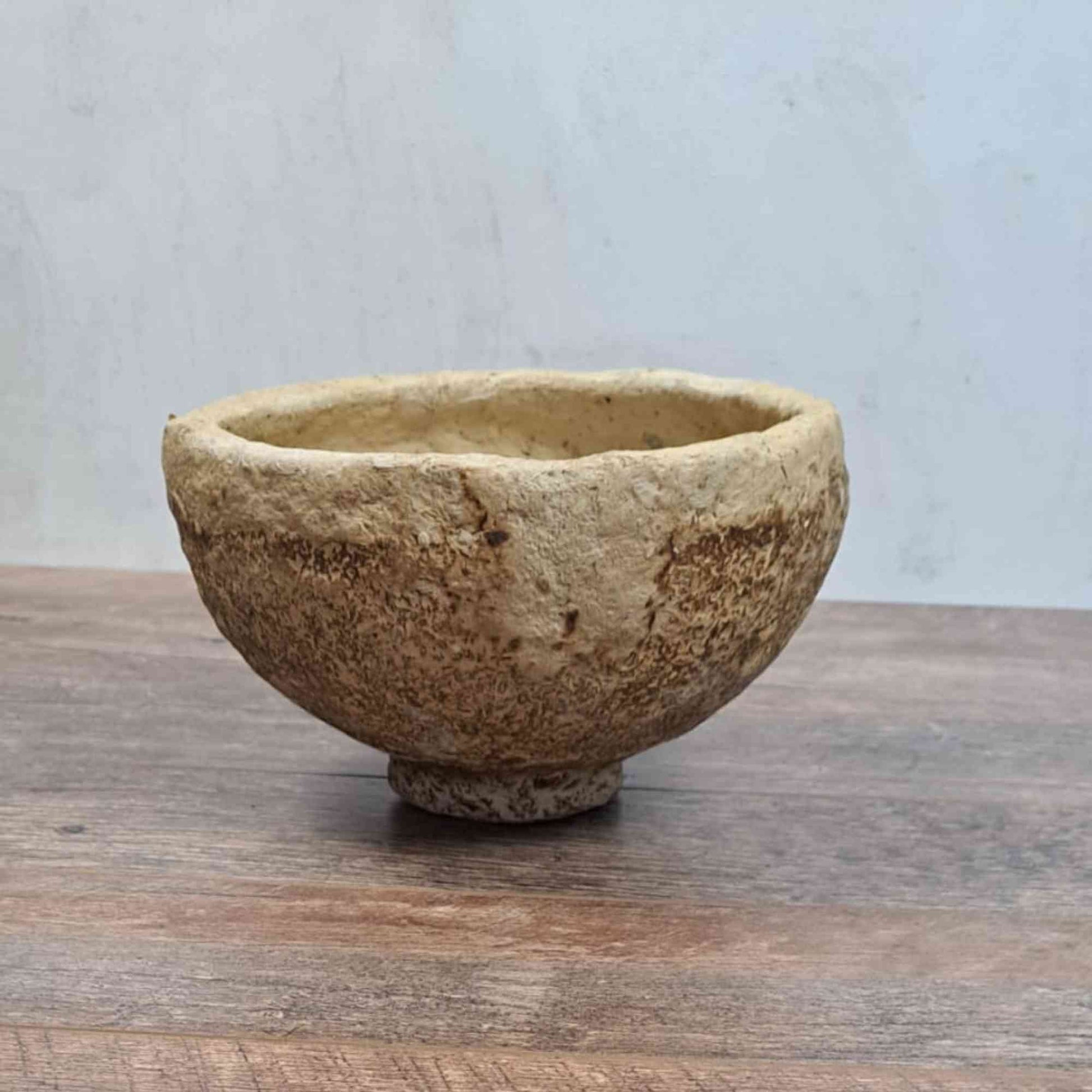 Indian Artisan Paper Mache Bowl on foot