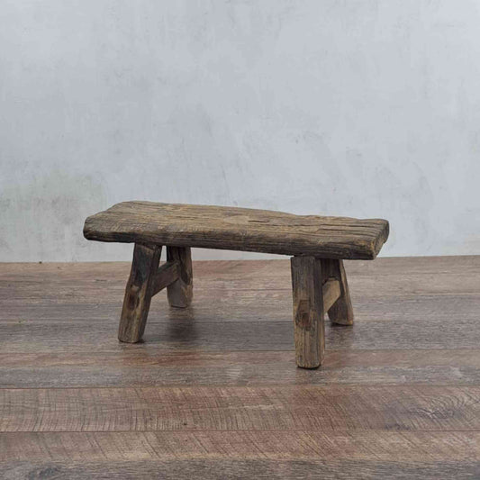 Antique Chinese Milking Stool, Rustic Stool, Decor Stool