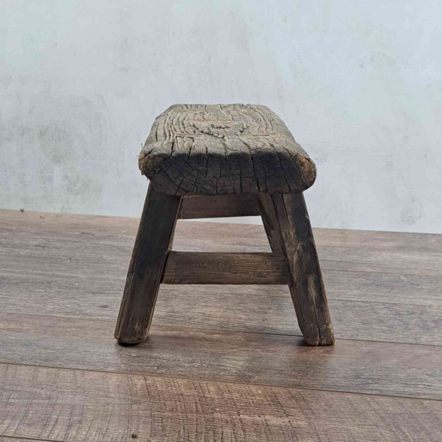 Antique Chinese Milking Stool, Rustic Stool, Decor Stool