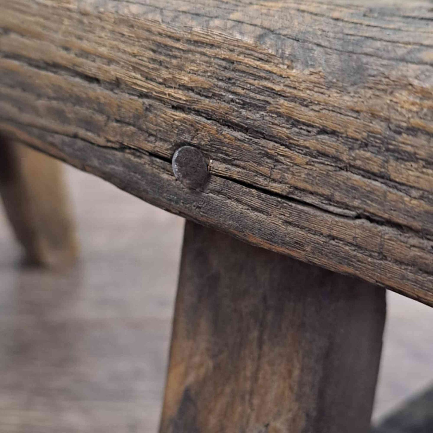 Antique Chinese Milking Stool, Rustic Stool, Decor Stool