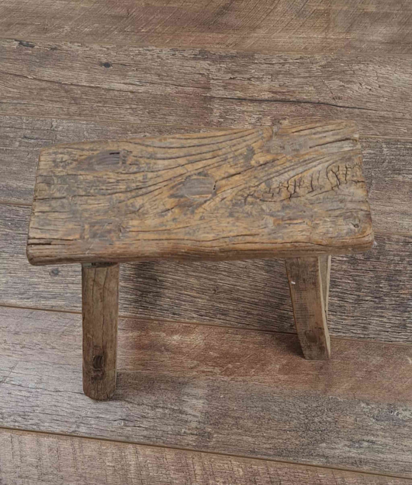 Antique Chinese Milking Stool, Rustic Stool, Decor Stool