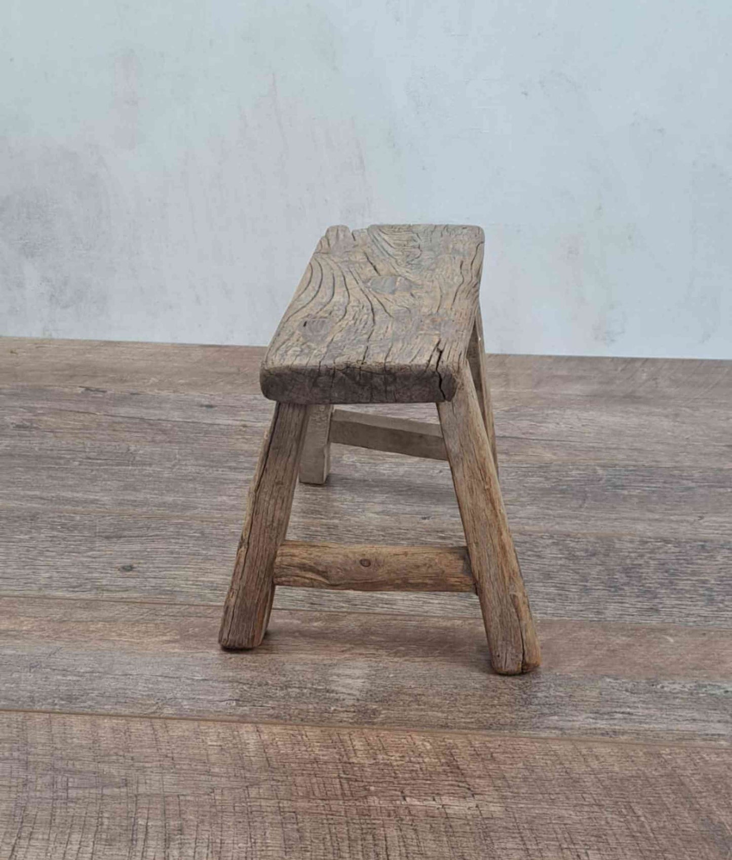 Antique Chinese Milking Stool, Rustic Stool, Decor Stool