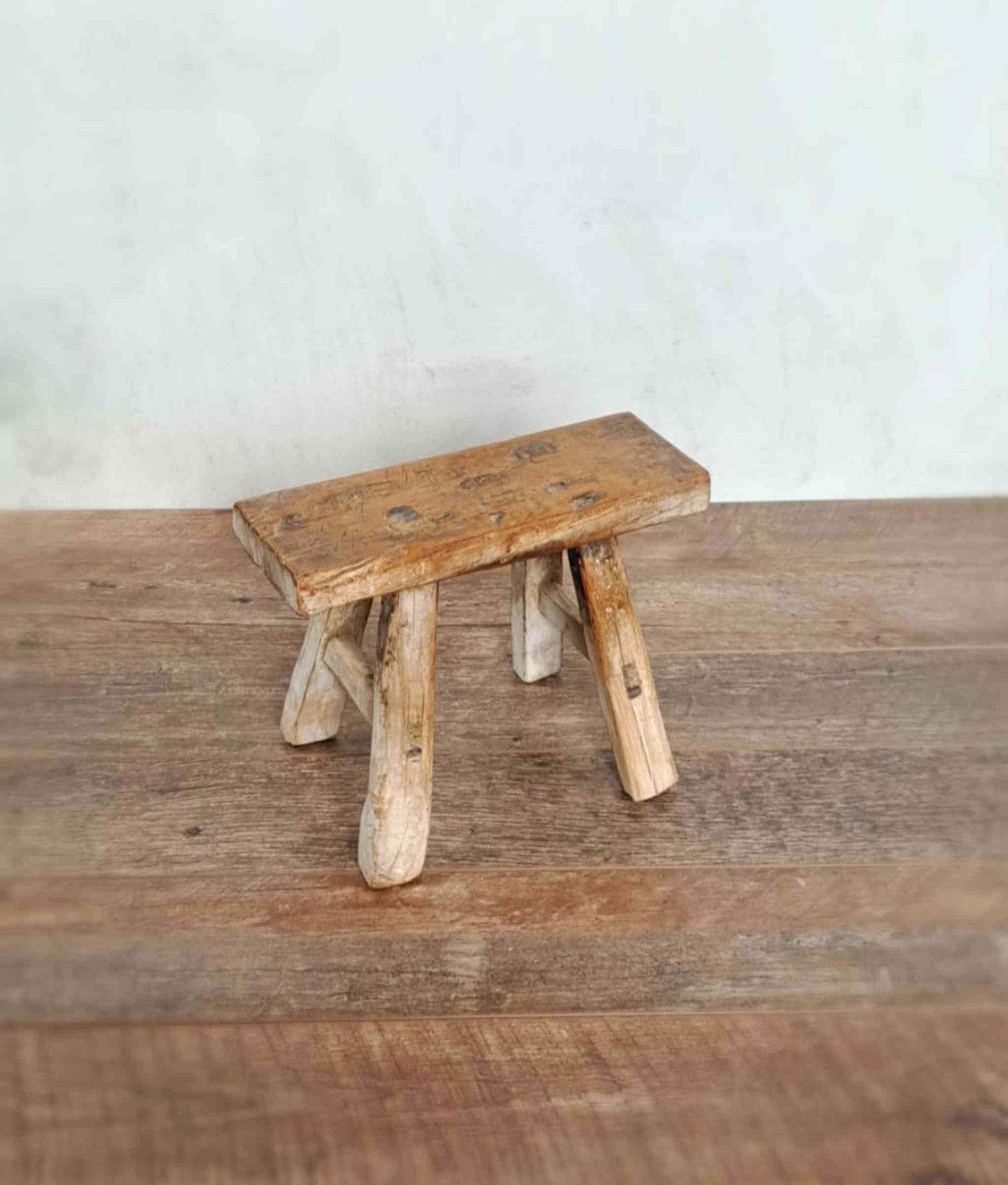 Antique Chinese Milking Stool, Rustic Stool, Decor Stool