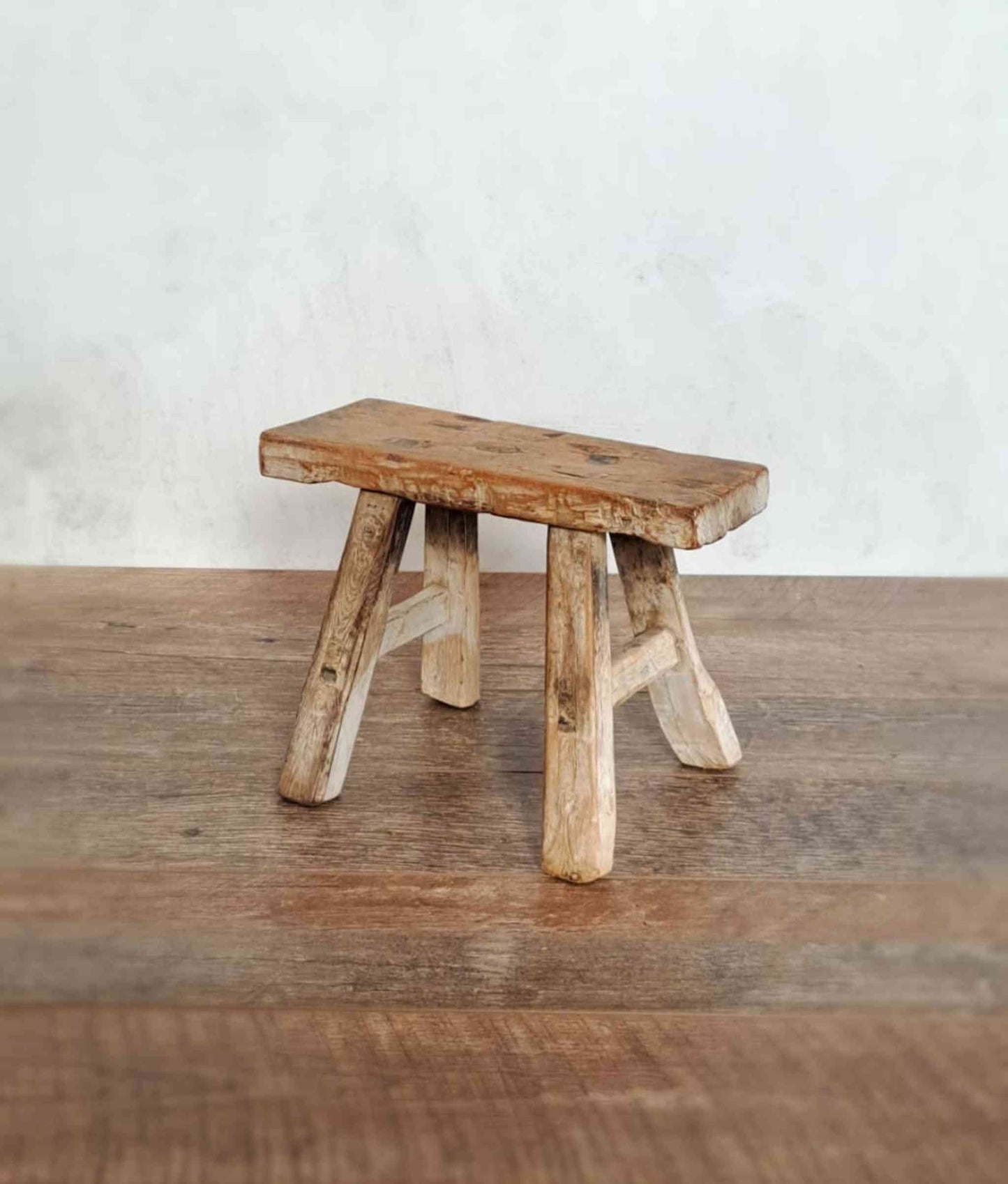 Antique Chinese Milking Stool, Rustic Stool, Decor Stool